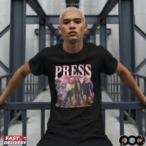 Press Pink Lightning Collage Basketball Players shirt