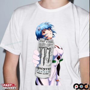 Rei Ayanami Monster Energy Neon Genesis Evangelion Anime T Shirt