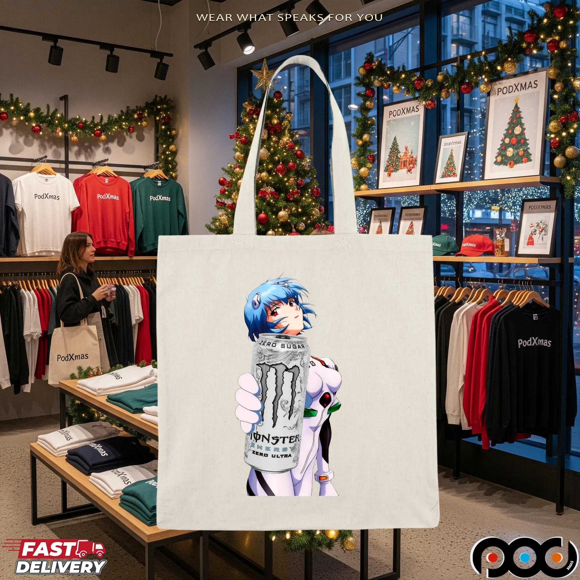 Rei Ayanami Monster Energy Neon Genesis Evangelion Anime T Shirt