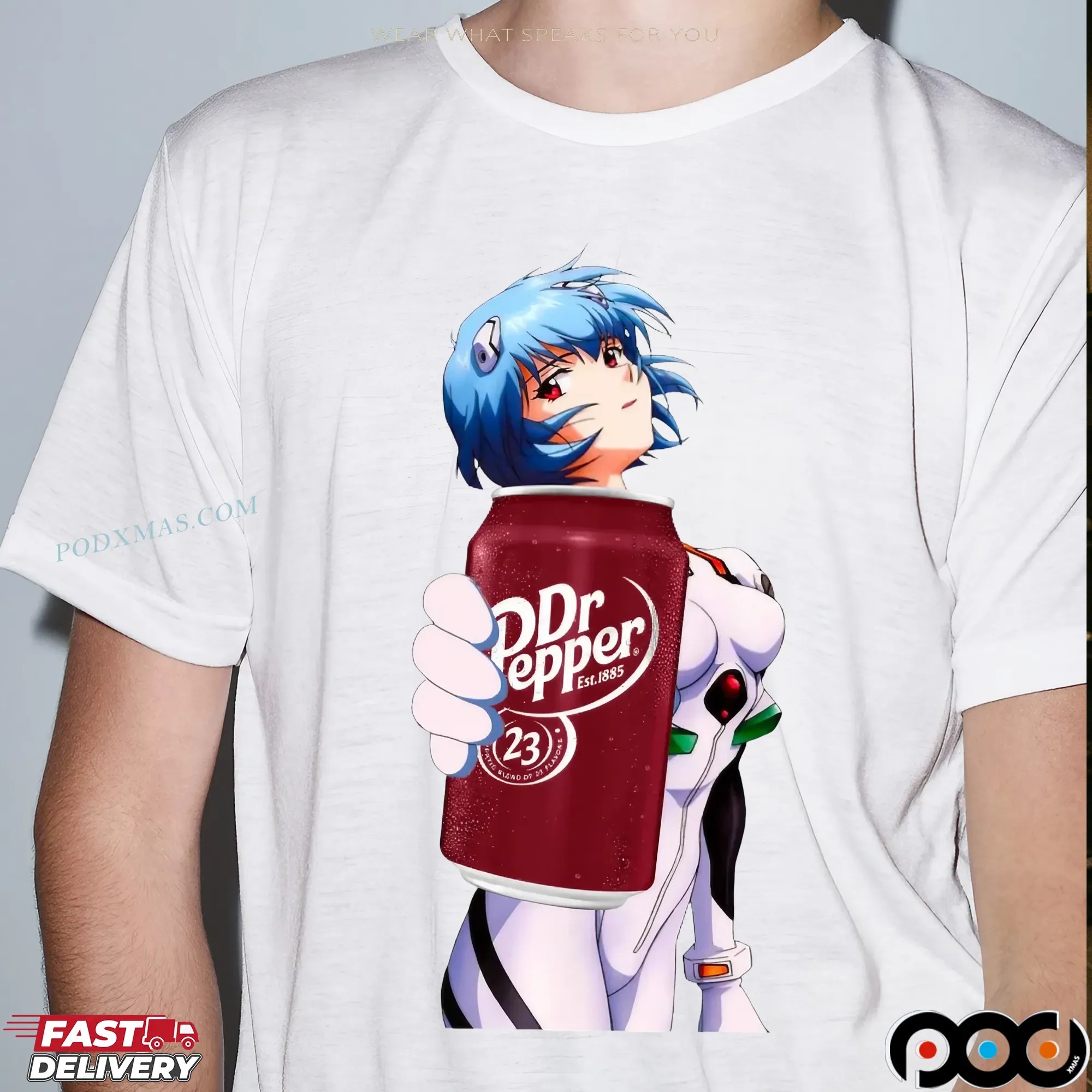 Rei Ayanami Neon Genesis Evangelion Anime Dr Pepper Parody T Shirt