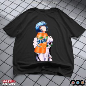 Rei Ayanami Orange Fanta Soft Drink Evangelion Anime T Shirt
