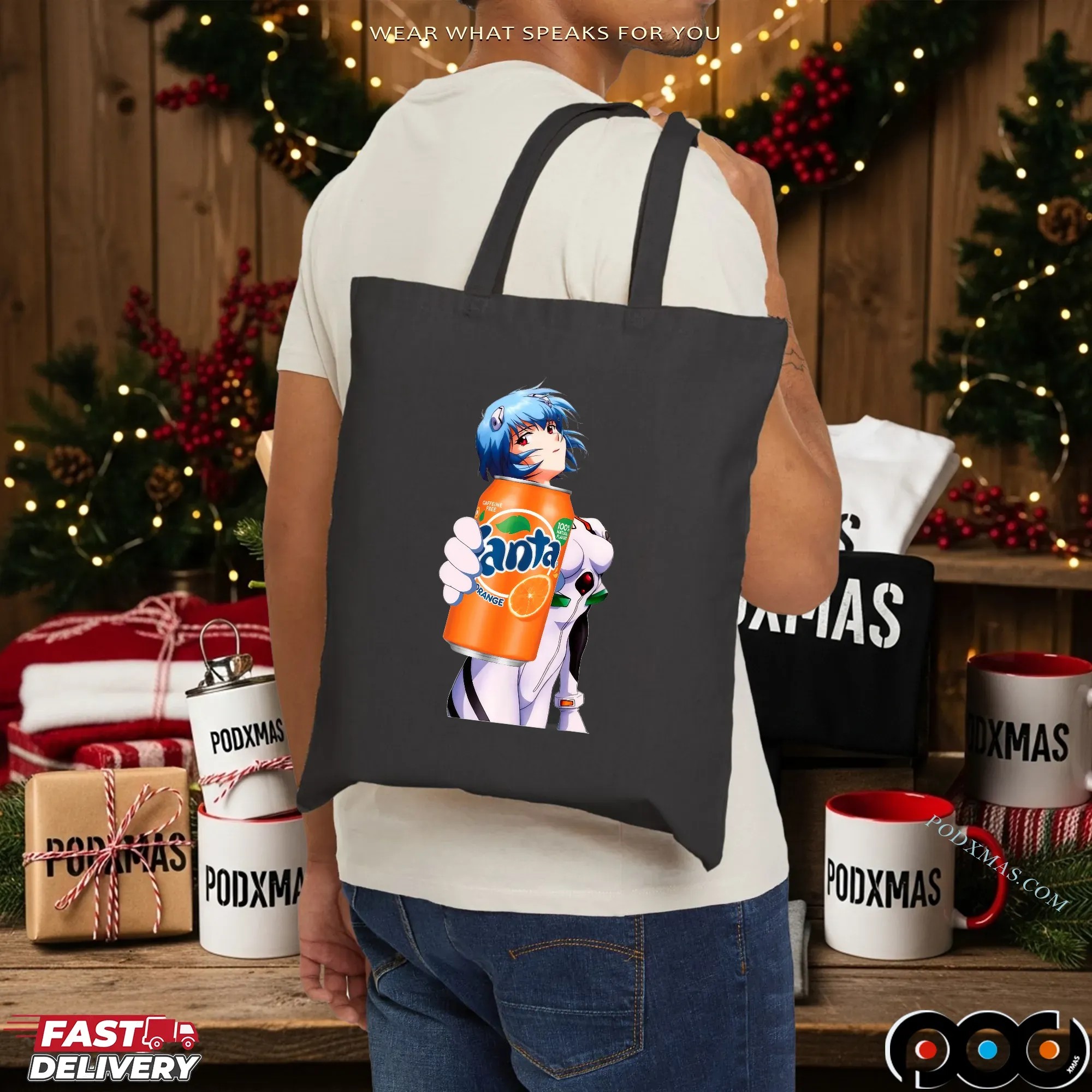 Rei Ayanami Orange Fanta Soft Drink Evangelion Anime T Shirt