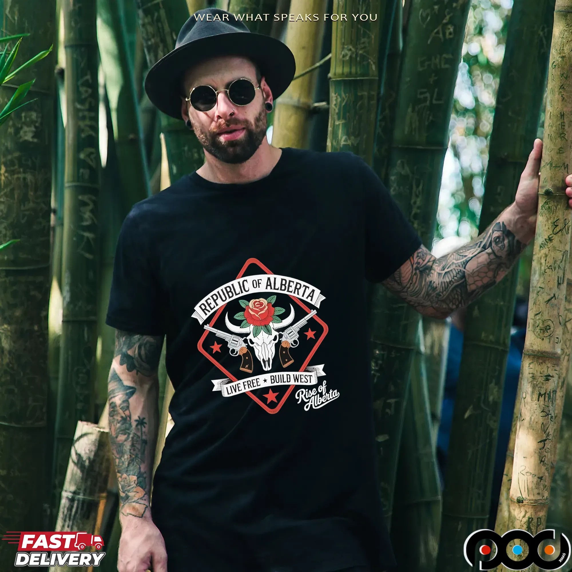 Republic of Alberta Live free build West Gunslinger shirt