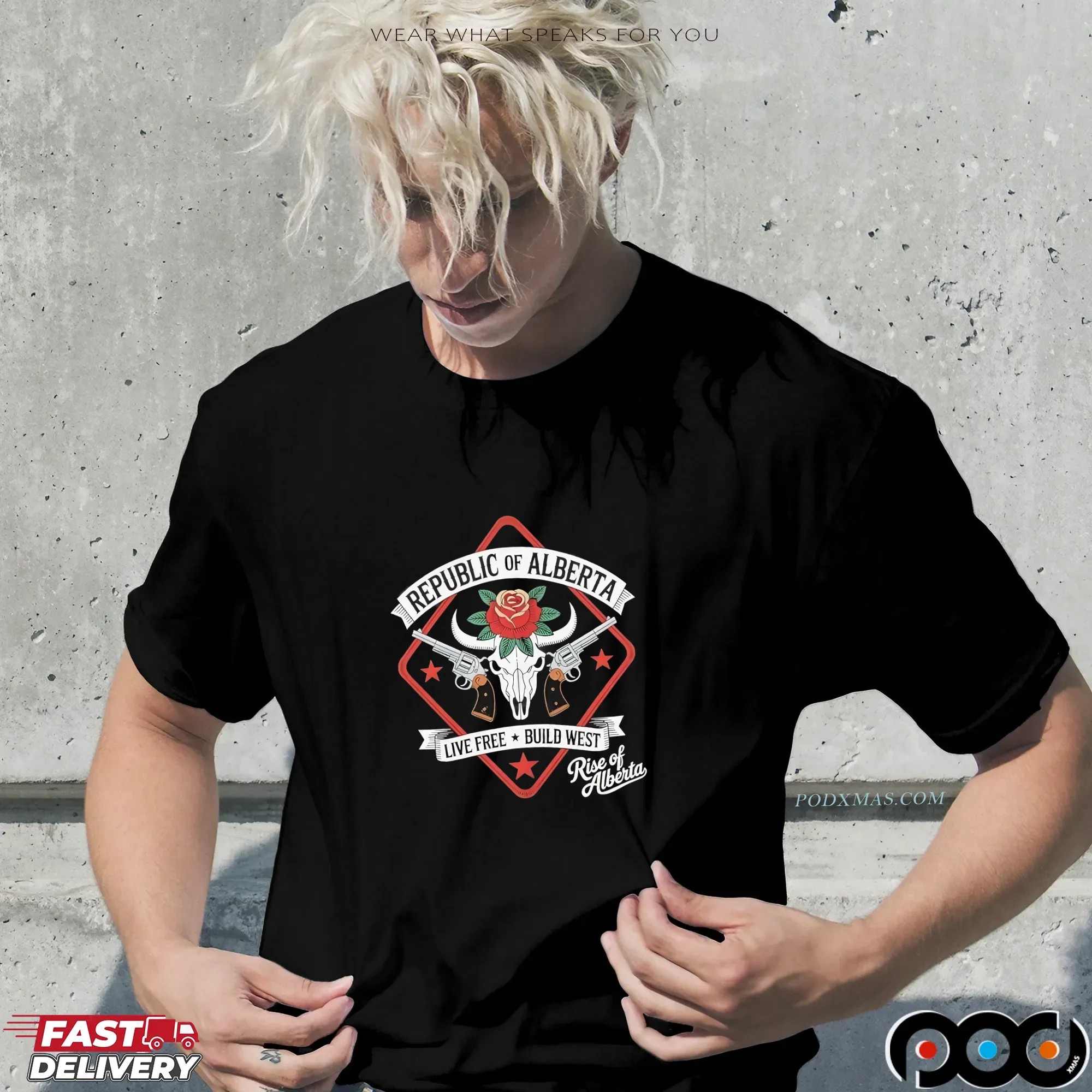 Republic of Alberta Live free build West Gunslinger shirt