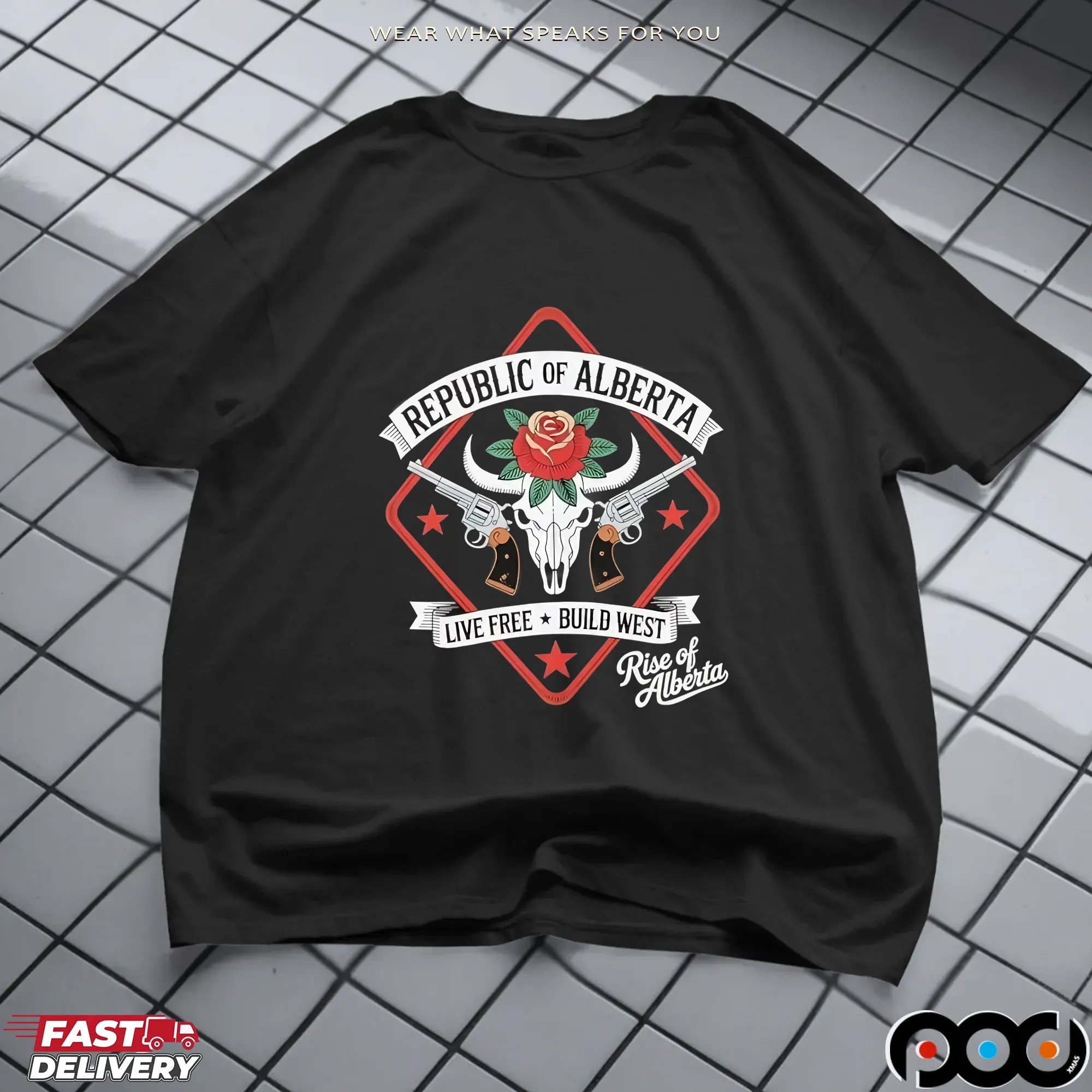 Republic of Alberta Live free build West Gunslinger shirt