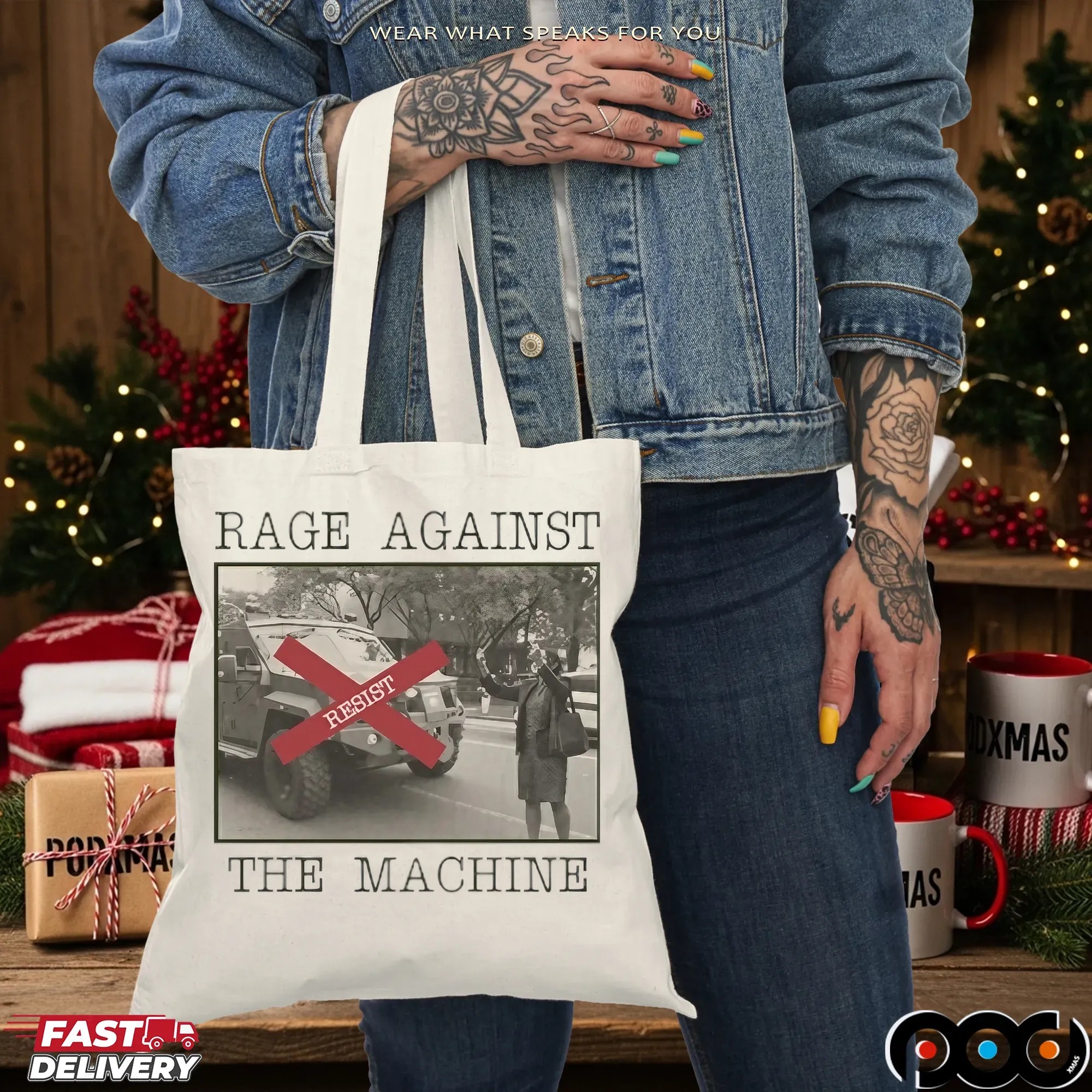 Resist Rage Against The Machine Vintage New York Woman Photo T Shirt
