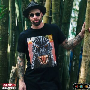Retro Godzilla Face Kaiju Monster T Shirt