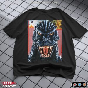 Retro Godzilla Face Kaiju Monster T Shirt