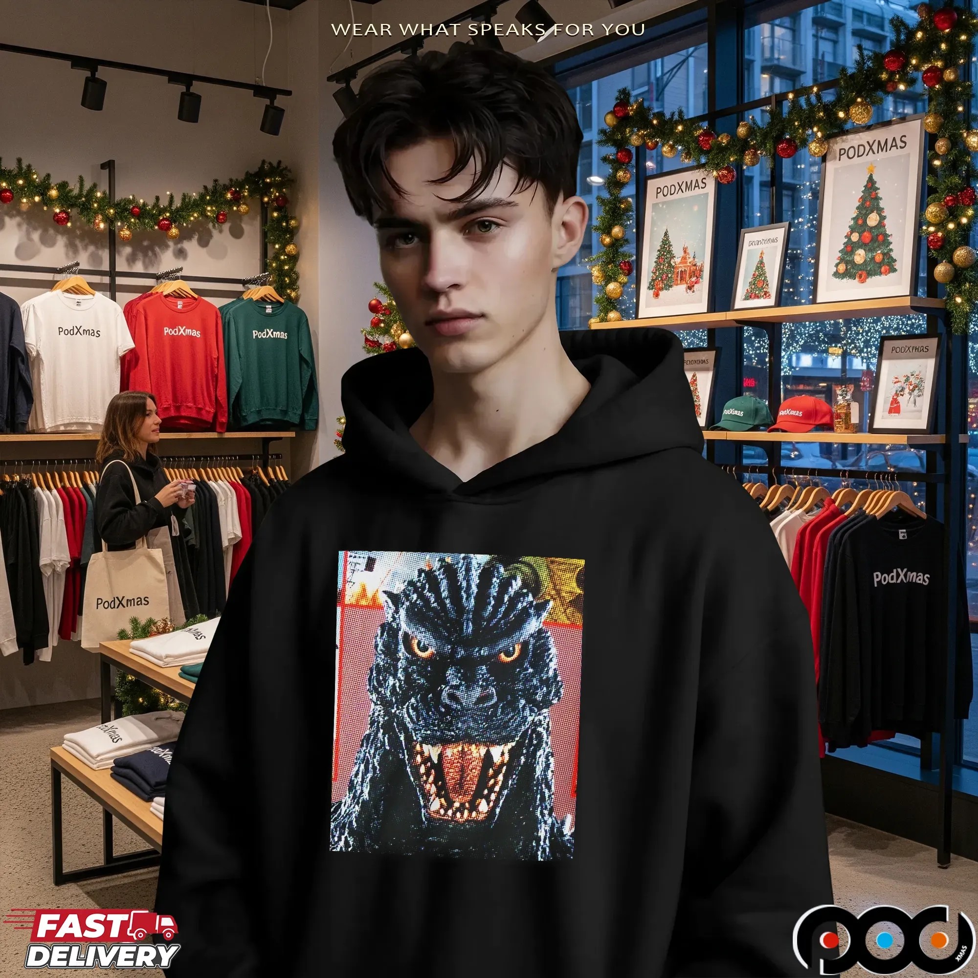 Retro Godzilla Face Kaiju Monster T Shirt