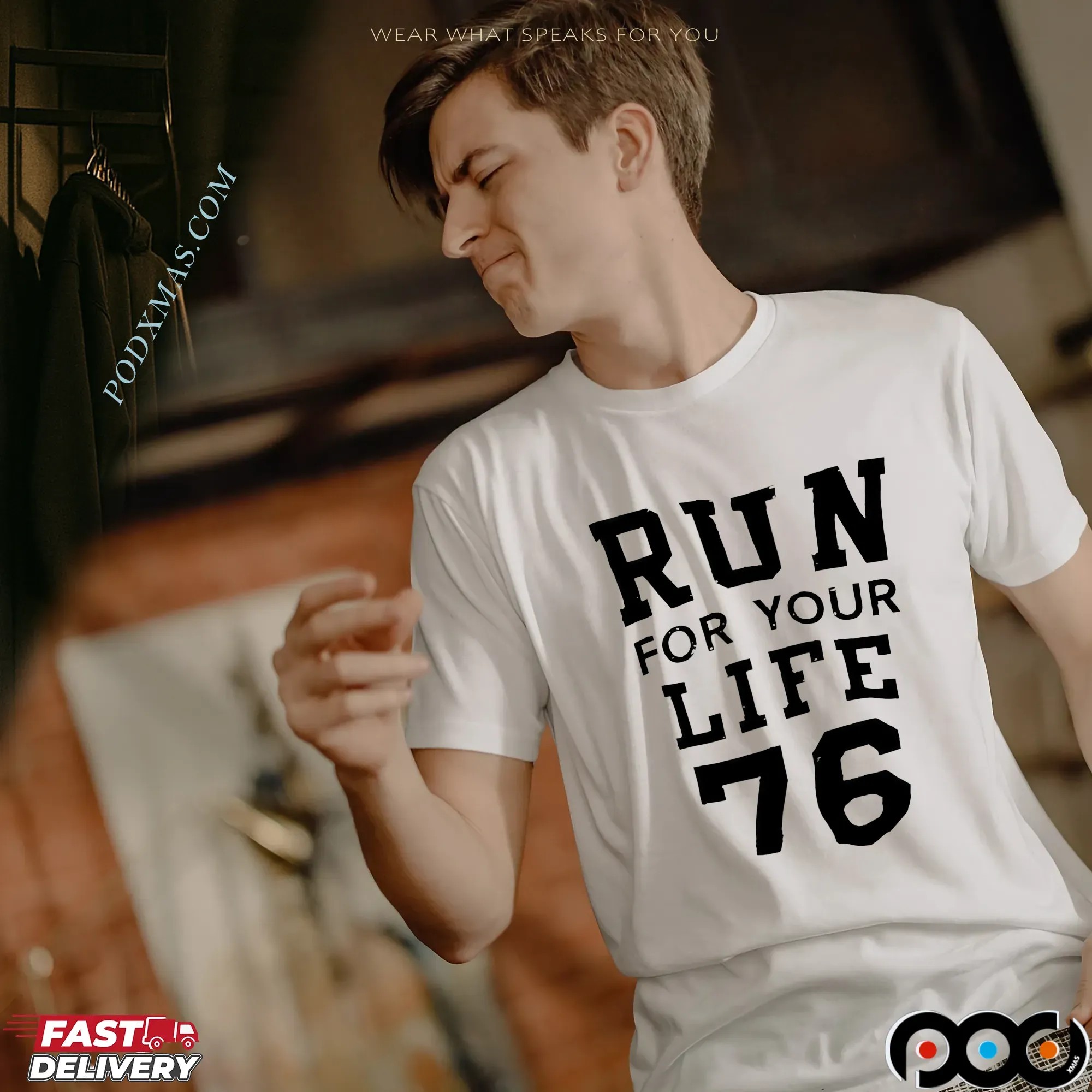 Run for your life 76 t shirt