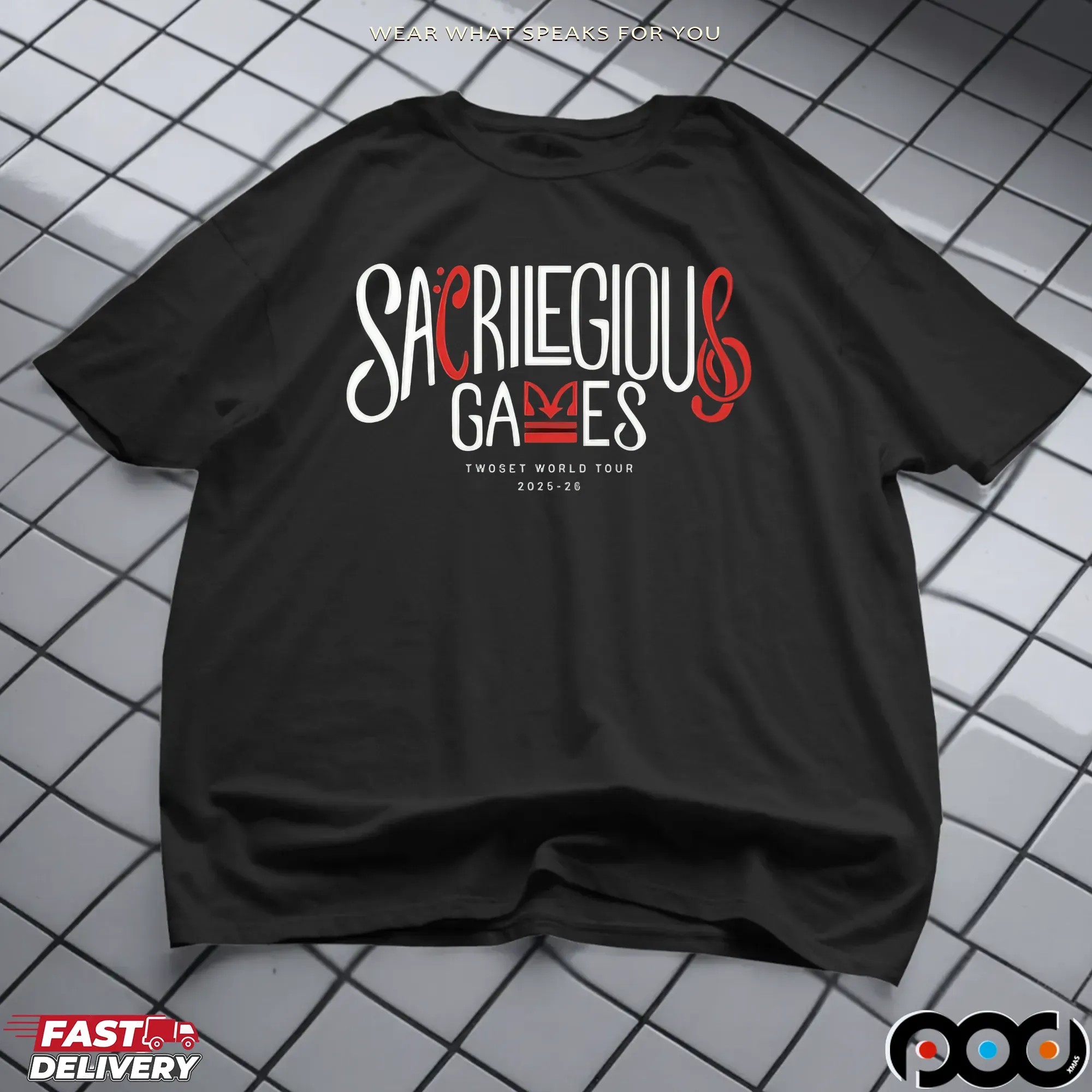 Sacrilegious Games Twoset World Tour 2025-26 T Shirt