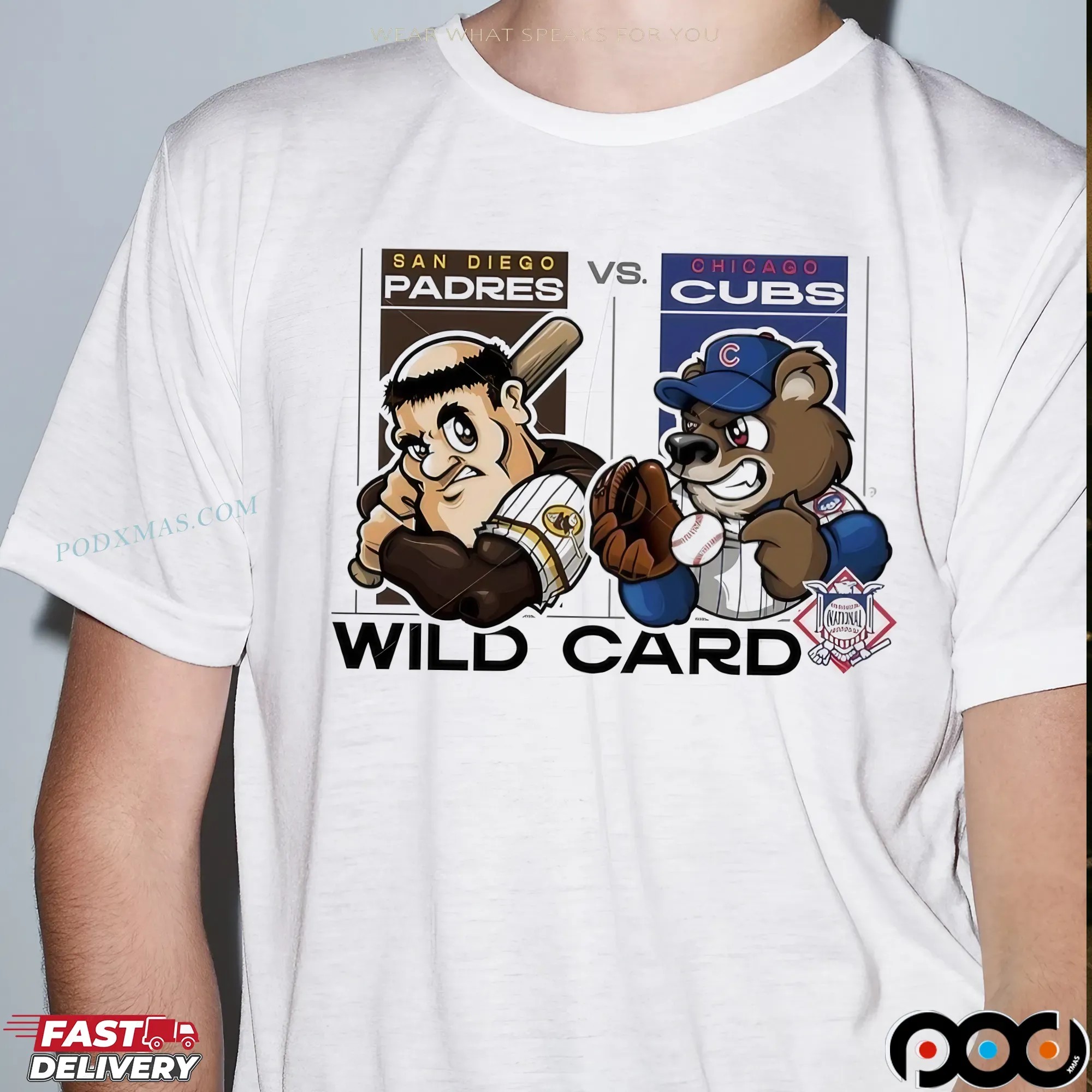 San Diego Padres Vs Chicago Cubs 2025 Wild Card Matchup Mascot T Shirt