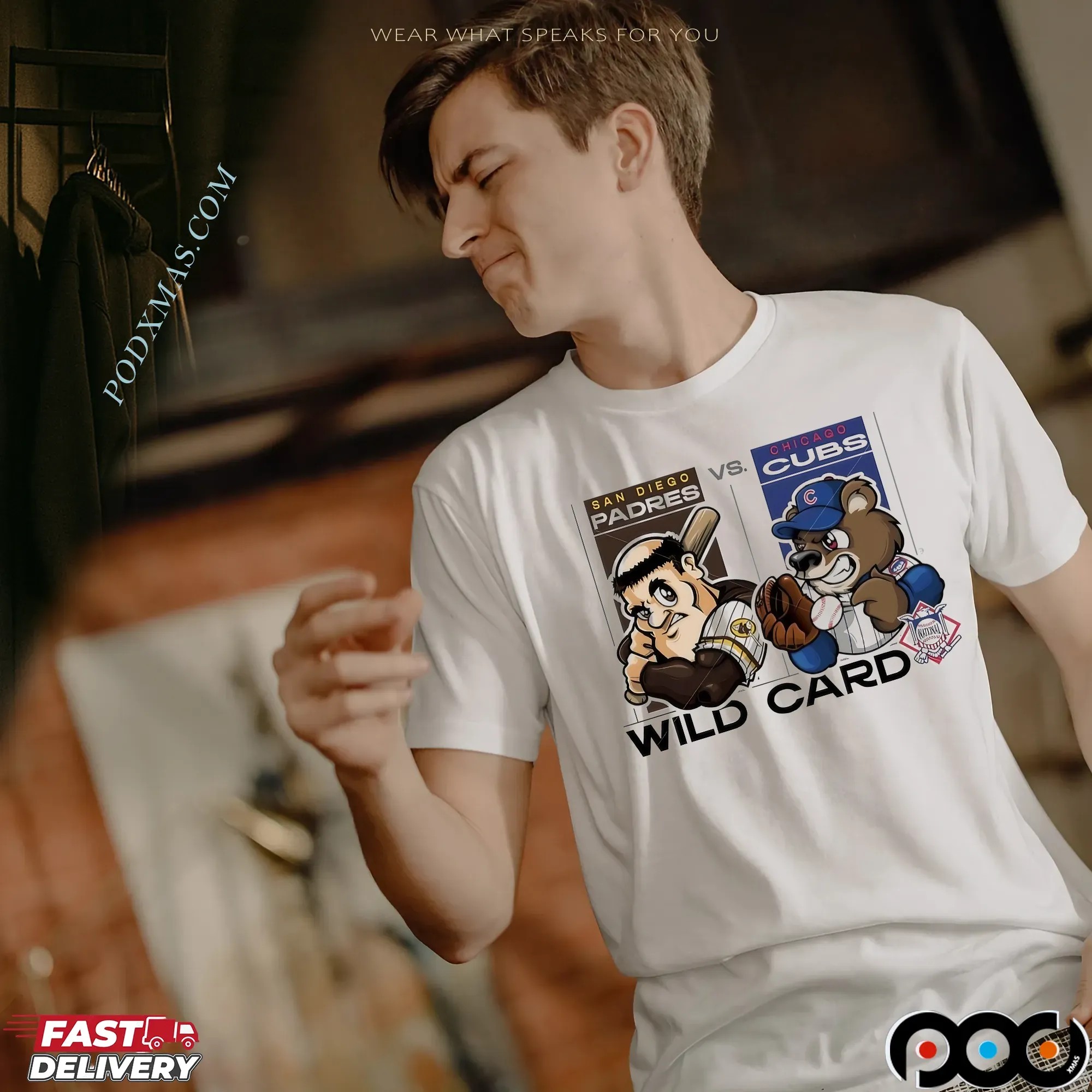 San Diego Padres Vs Chicago Cubs 2025 Wild Card Matchup Mascot T Shirt