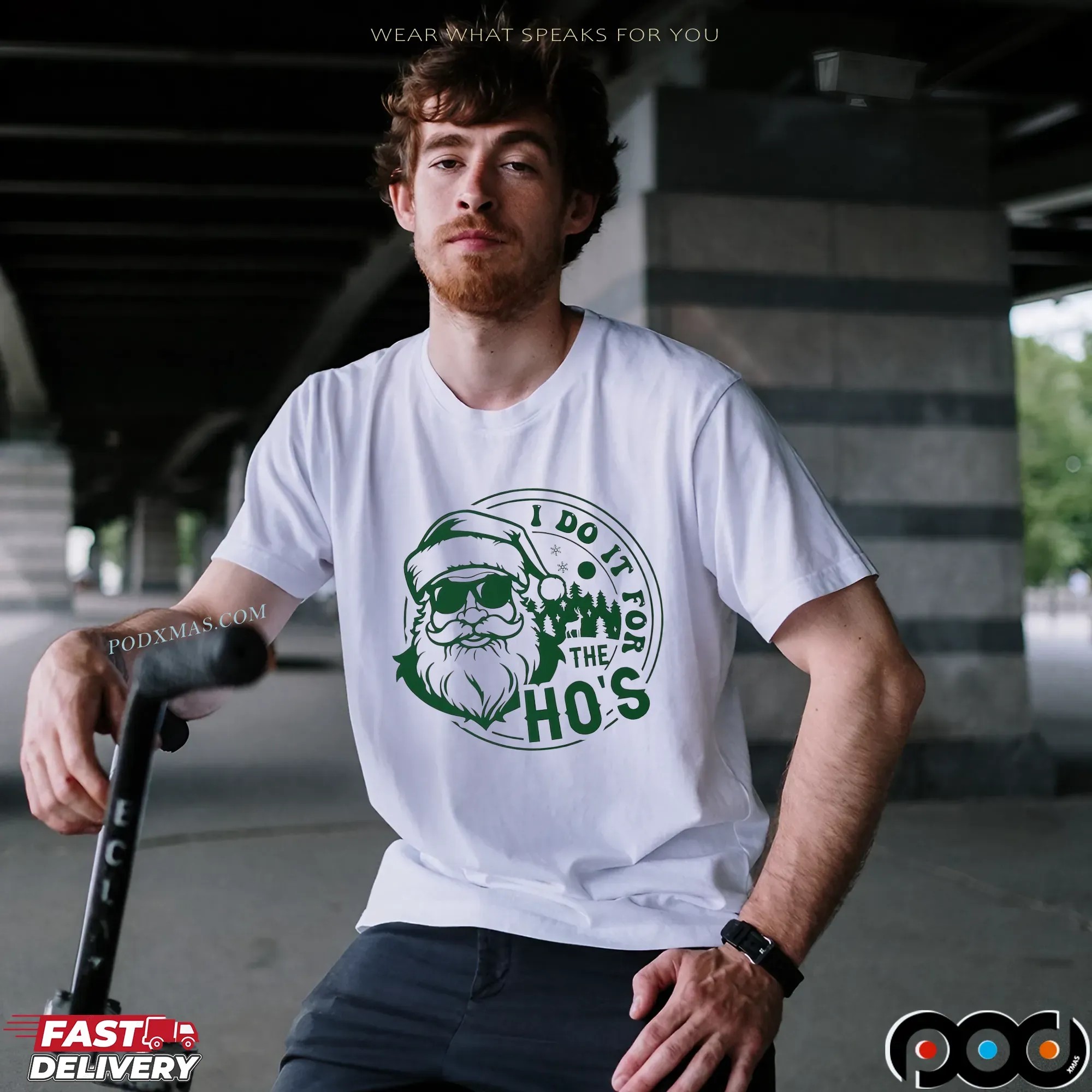 Santa Claus I Do It For The Ho's Christmas T Shirt