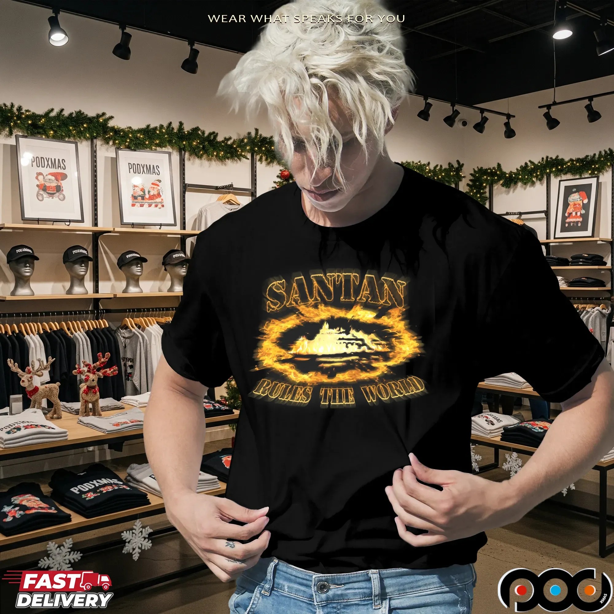 Santan Dave Alcatraz Corteiz Rules The World T Shirt