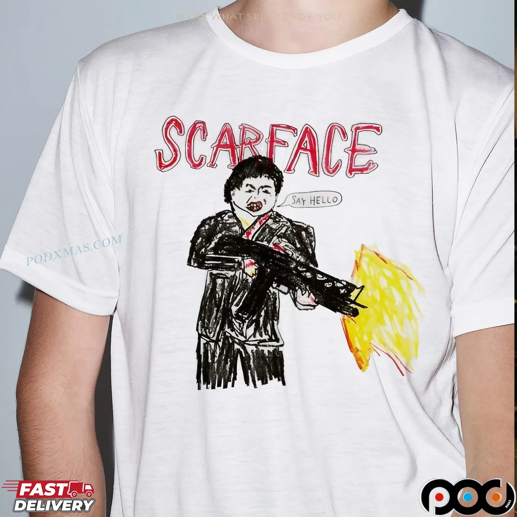 Scarface Tony Montana Say Hello To My Little Friend T Shirt Scarface Tony Montana Say Hello To My Little Friend T Shirt
