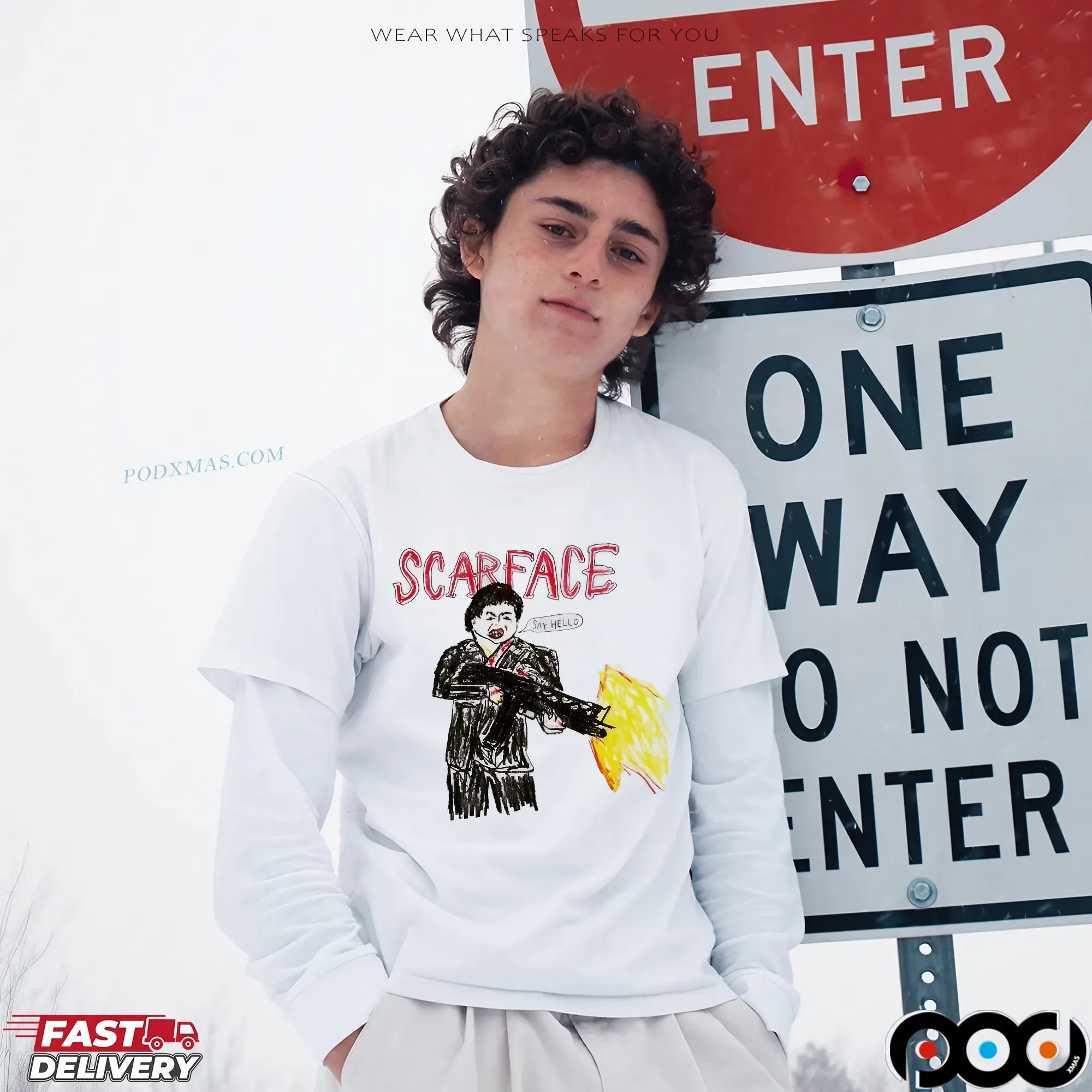 Scarface Tony Montana Say Hello To My Little Friend T Shirt