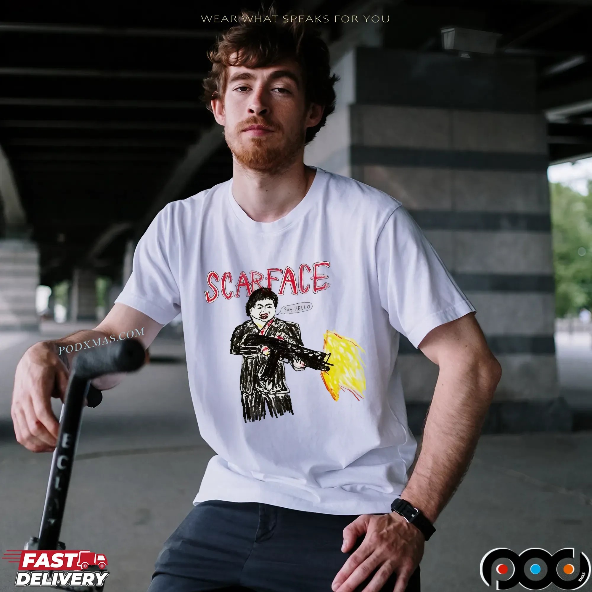 Scarface Tony Montana Say Hello To My Little Friend T Shirt