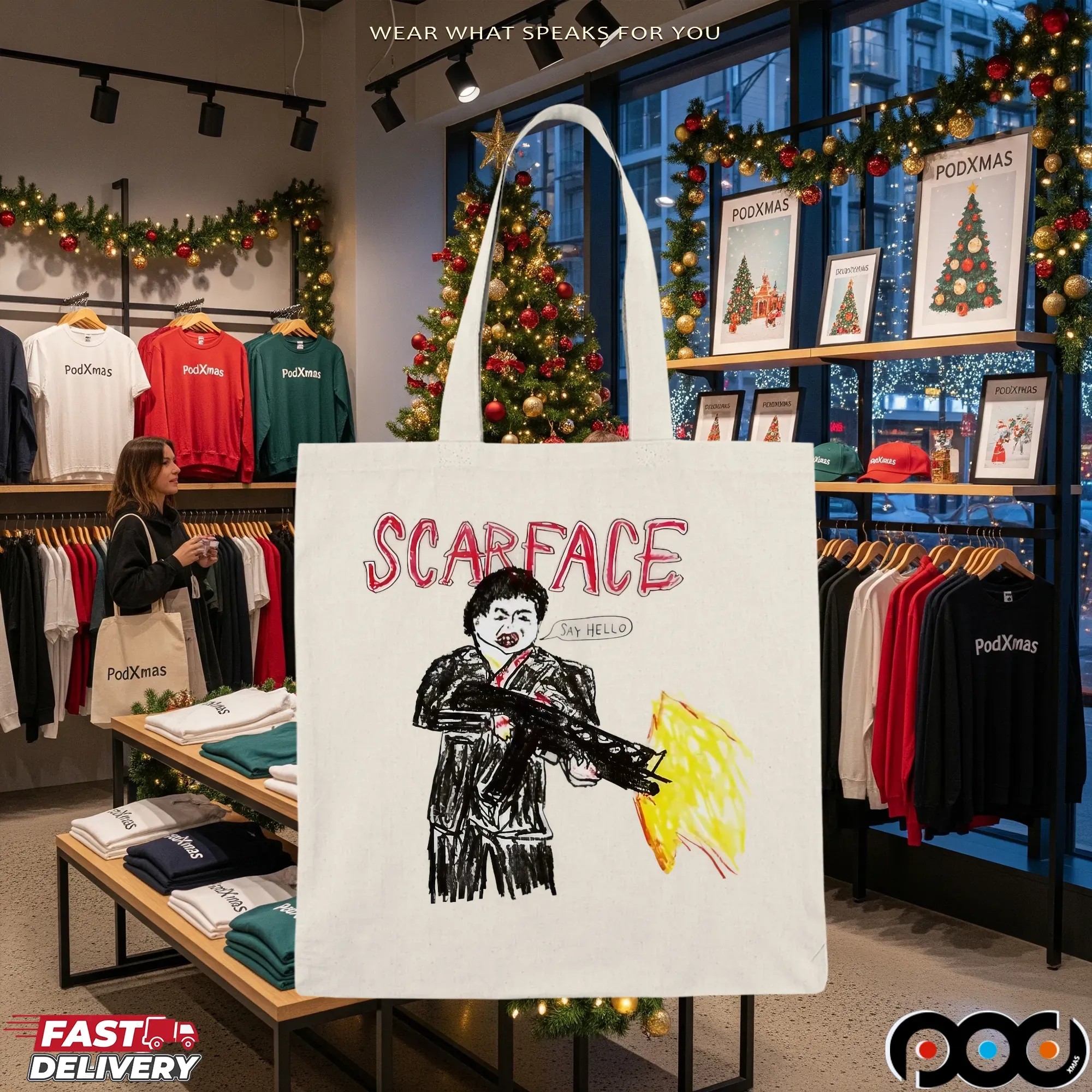 Scarface Tony Montana Say Hello To My Little Friend T Shirt