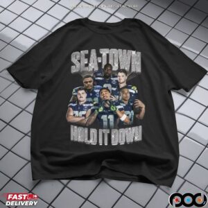 Seahawks Sea Town Hold It Down Blinged Out Vintage Bootleg T Shirt