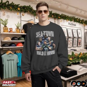 Seahawks Sea Town Hold It Down Blinged Out Vintage Bootleg T Shirt