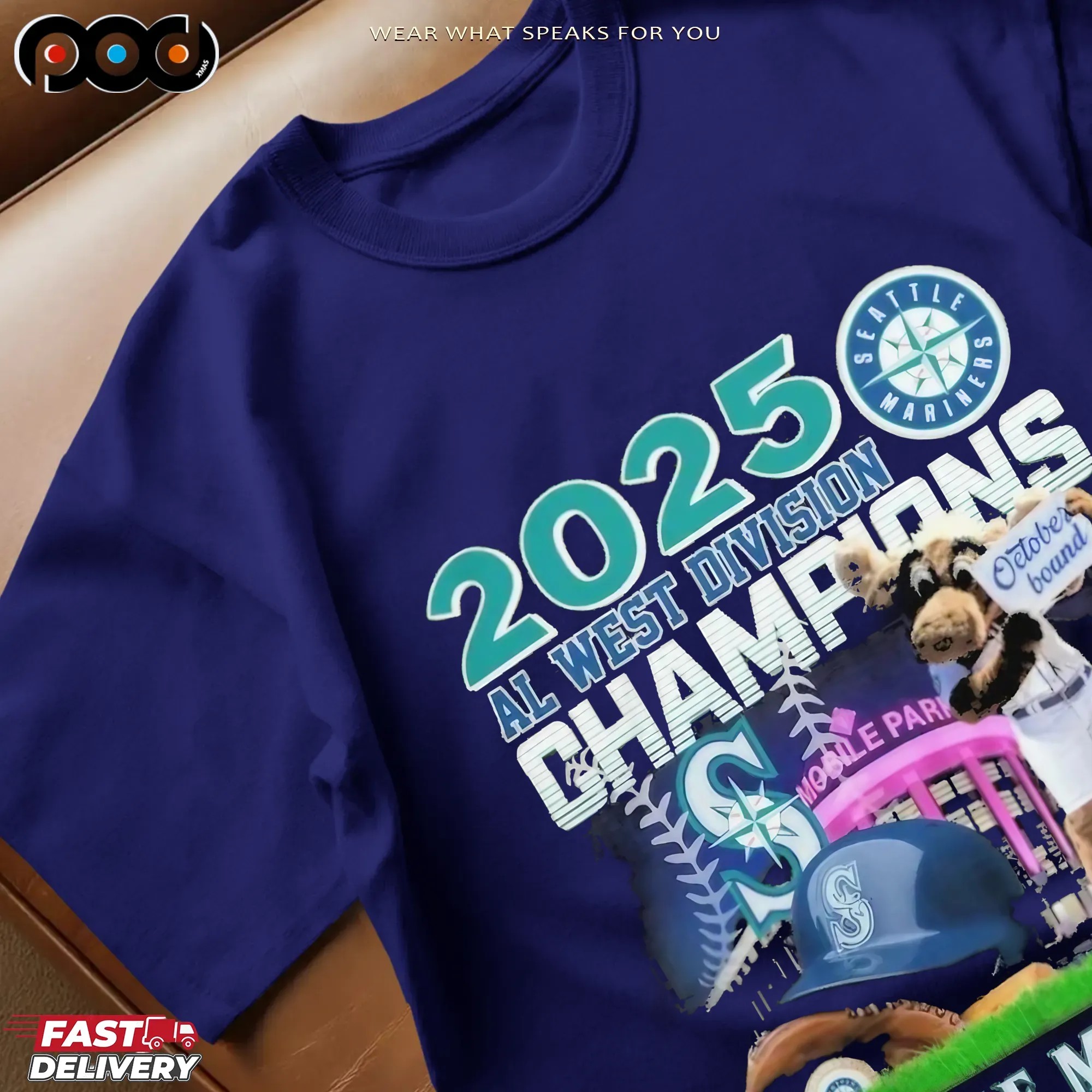 Seattle Mariners 2025 AL West Division Champions October Bound T Shirt