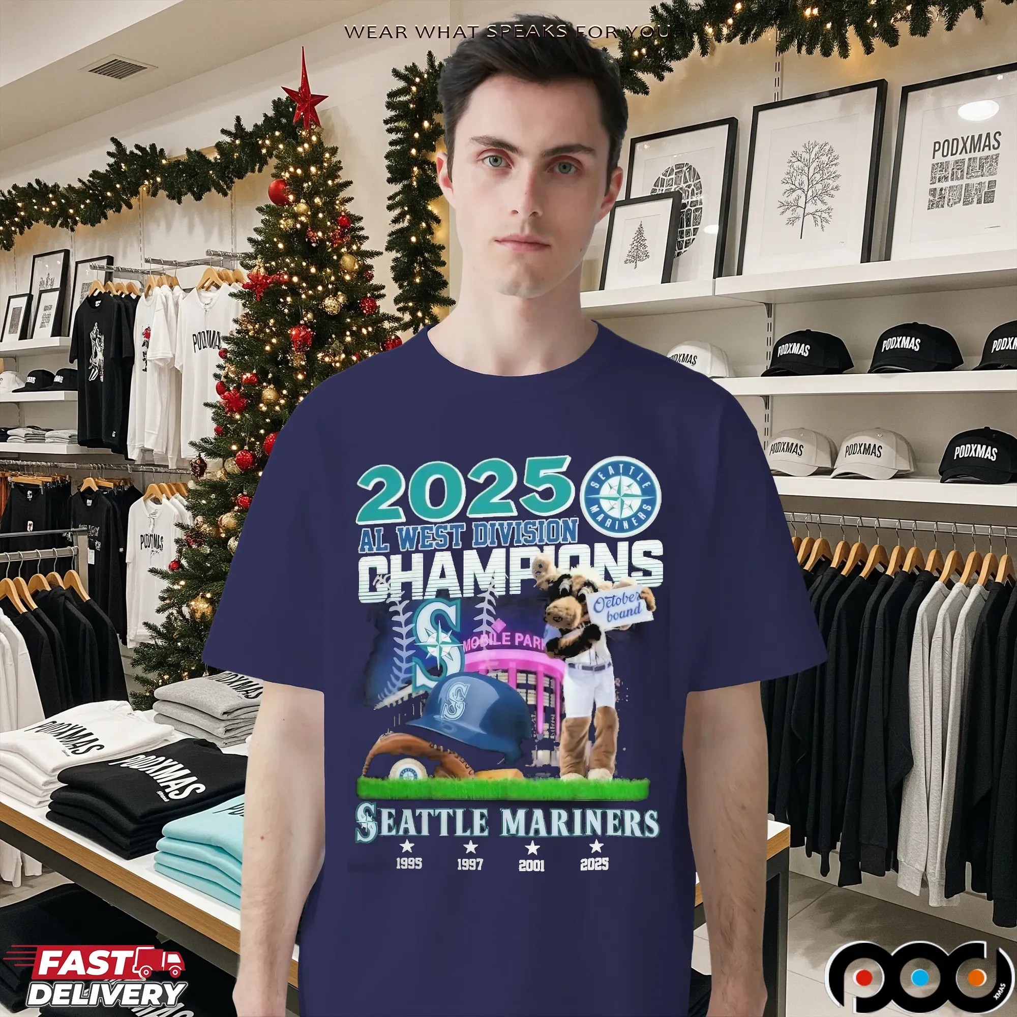 Seattle Mariners 2025 AL West Division Champions October Bound T Shirt