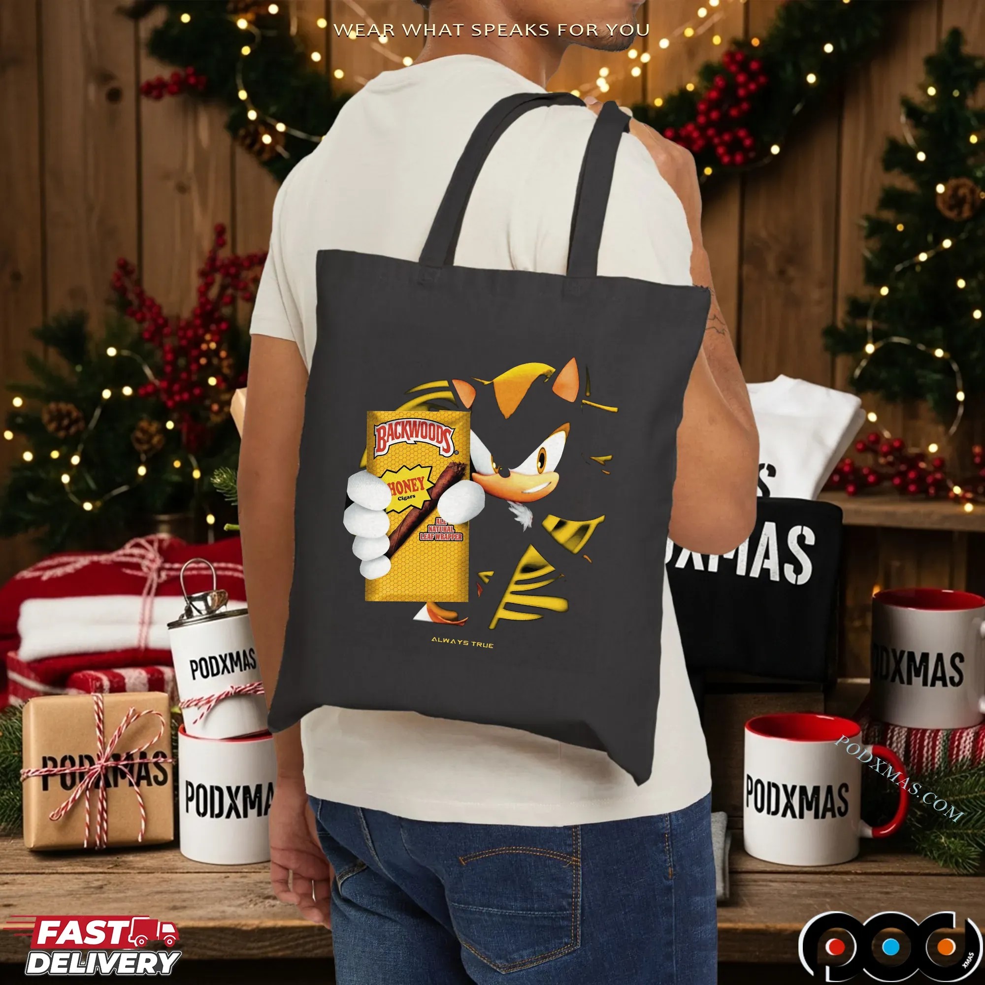 Shadow the Hedgehog x Backwoods Honey Cigars Always True Parody T Shirt