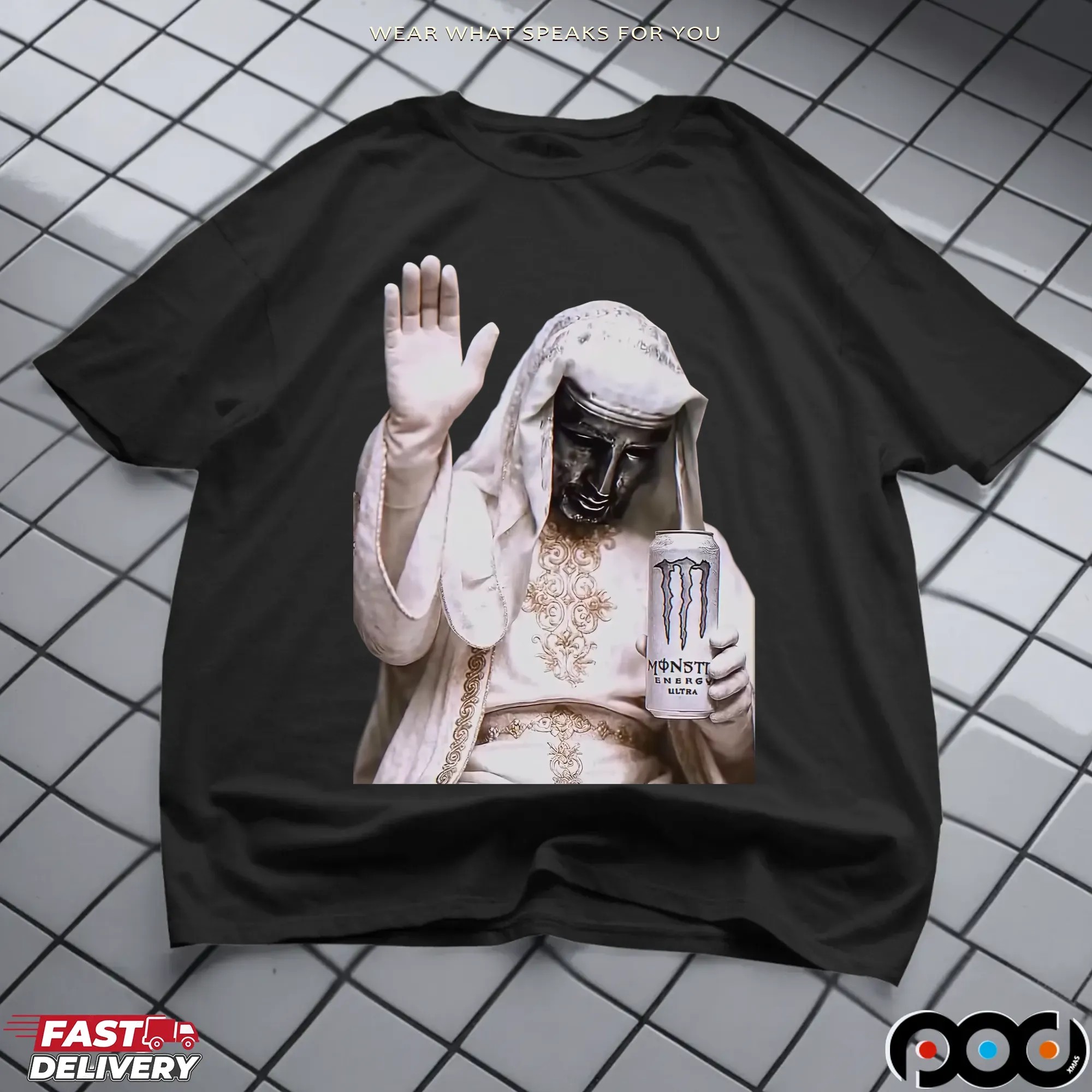 Silver Mask King Baldwin IV Leper King White Monster Energy Meme T Shirt