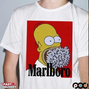 Simpson Homer Marlboro Cigarette Cartoon T Shirt