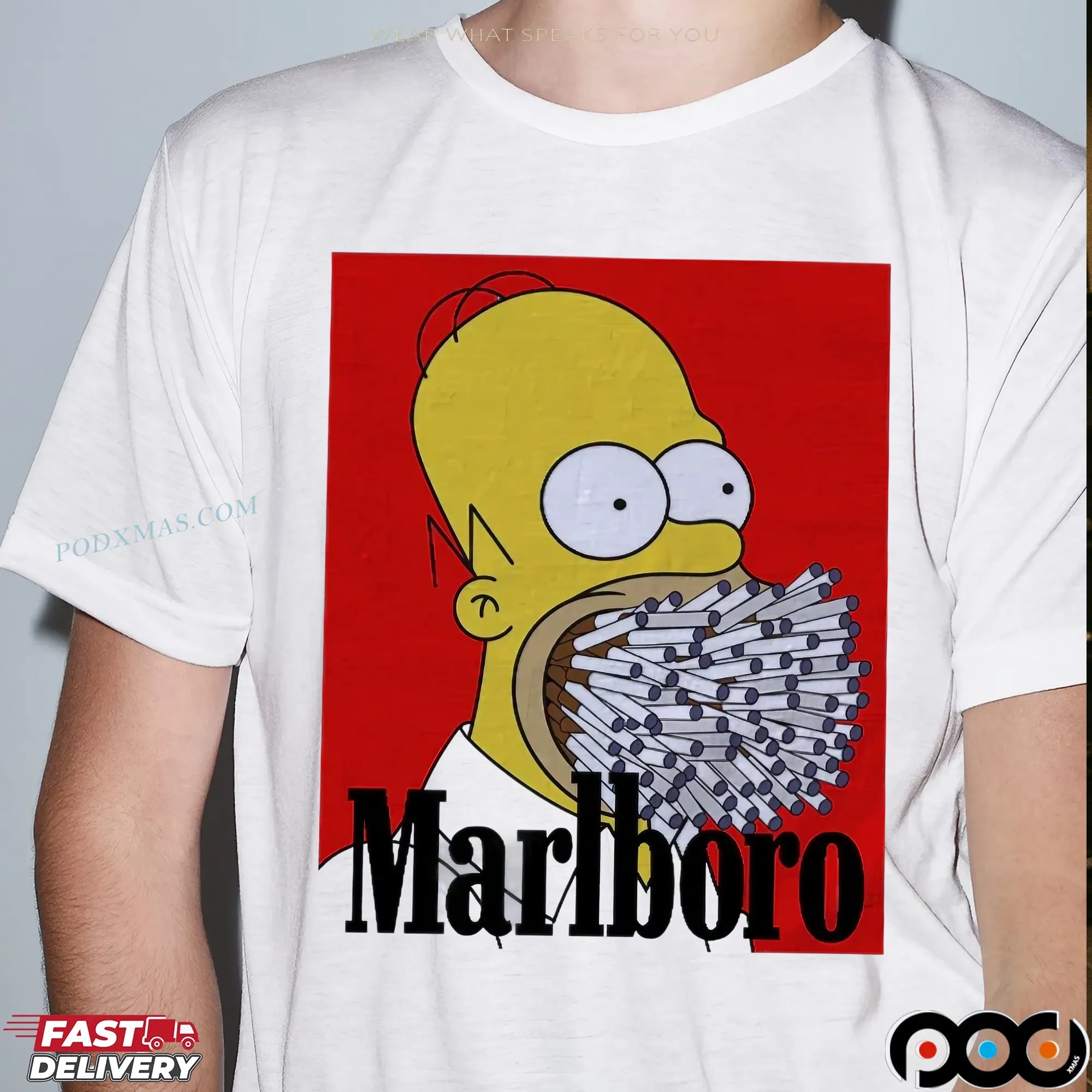 Simpson Homer Marlboro Cigarette Cartoon T Shirt