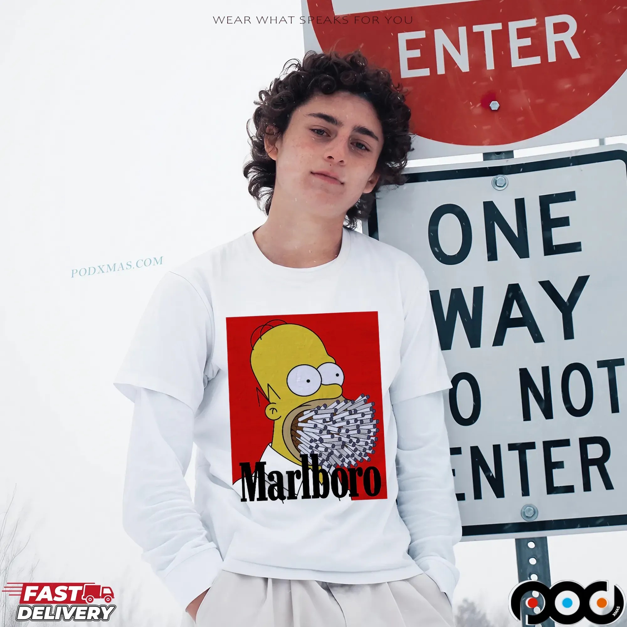 Simpson Homer Marlboro Cigarette Cartoon T Shirt