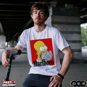 Simpson Homer Marlboro Cigarette Cartoon T Shirt