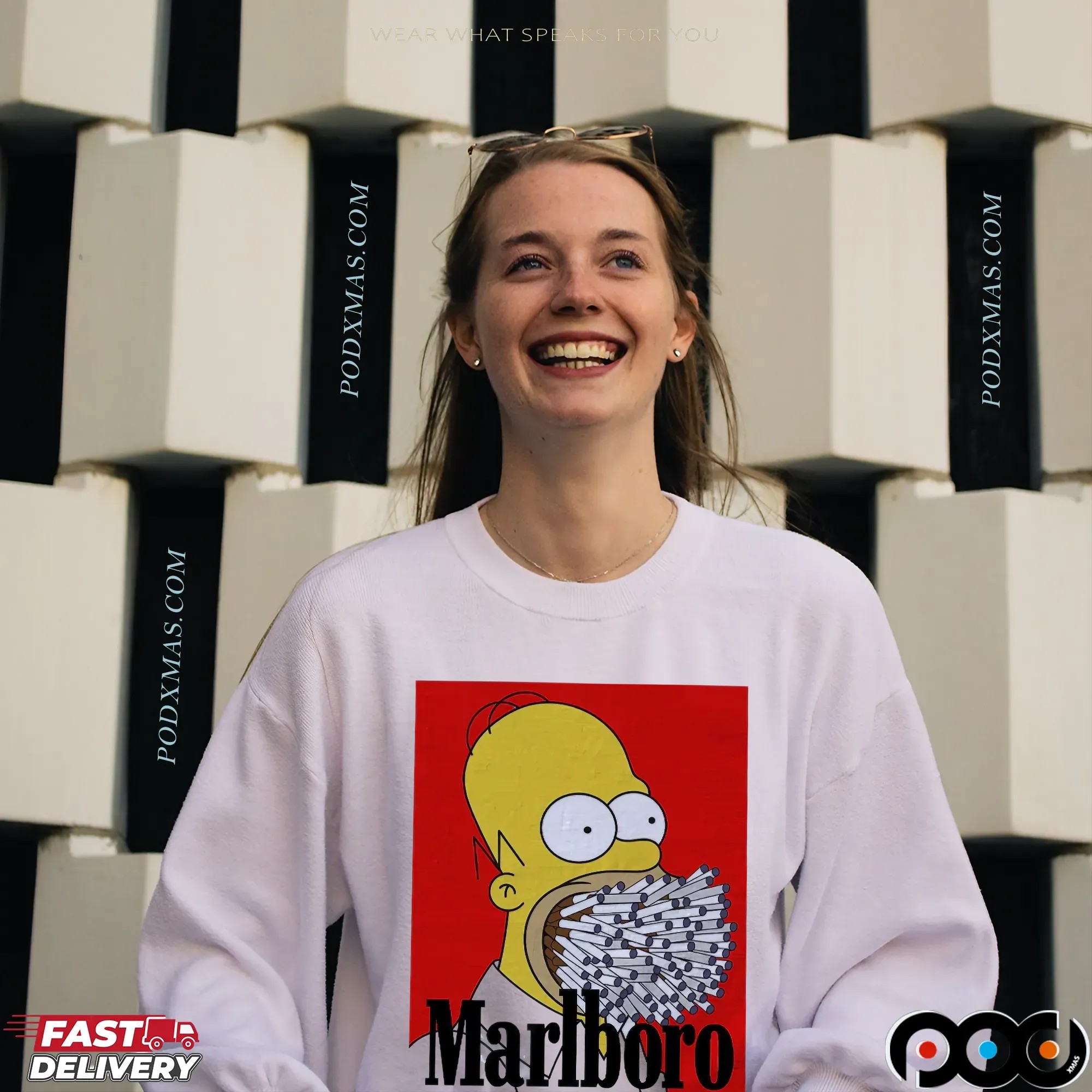 Simpson Homer Marlboro Cigarette Cartoon T Shirt