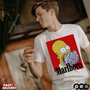 Simpson Homer Marlboro Cigarette Cartoon T Shirt