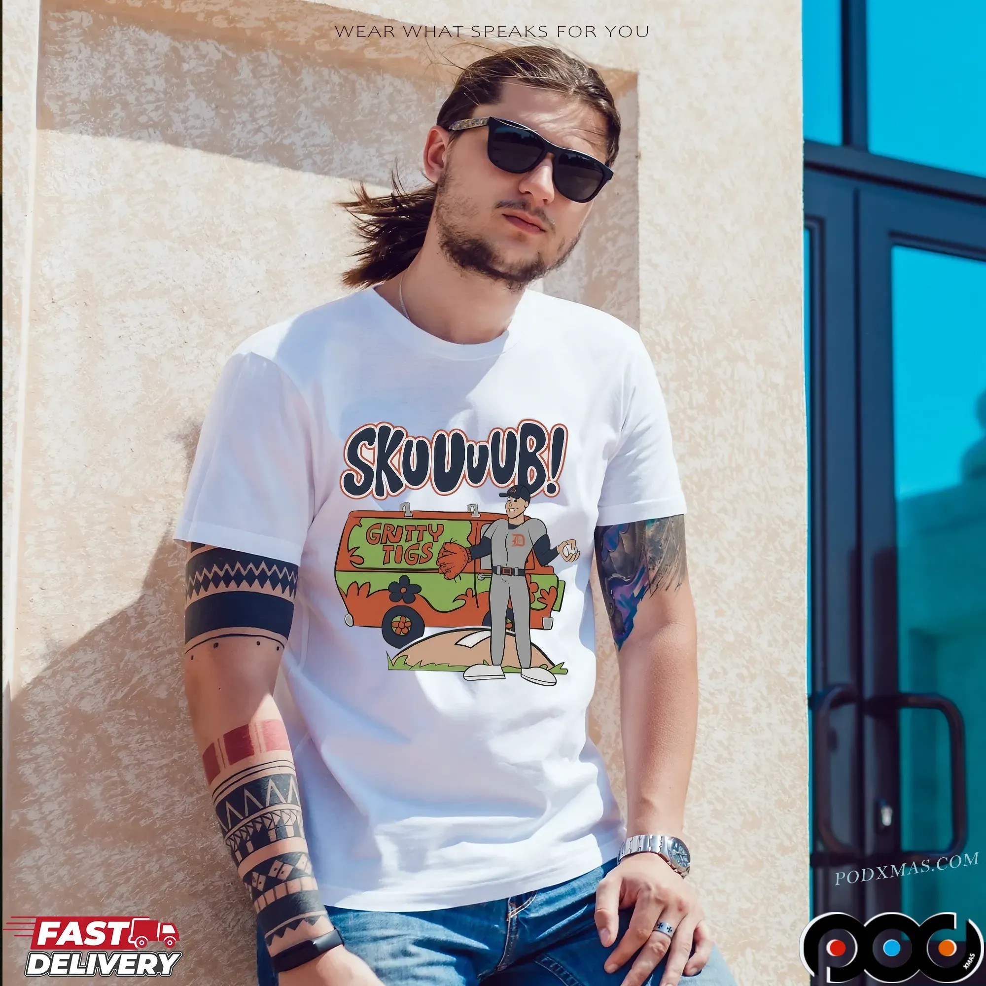 Skuuuub Tarik Skubal Detroit Tigers Gritty Tigs T Shirt