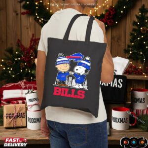 Snoopy And Charlie Brown Buffalo Bills Football Skyline Cartoon Mashup T Shirt