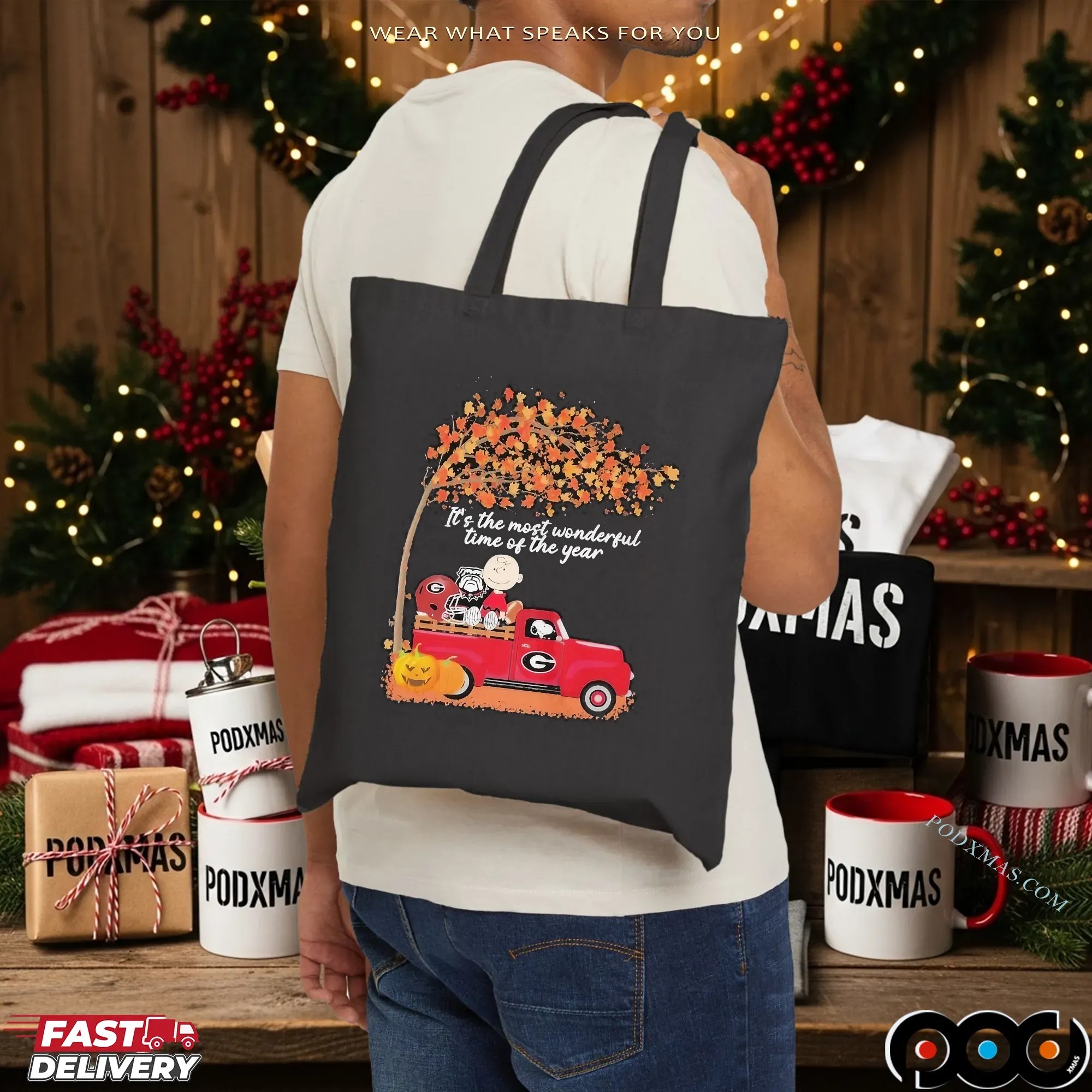 Snoopy And Charlie Brown Georgia Bulldogs Fall It’s The Most Wonderful Time Of The Year T Shirt