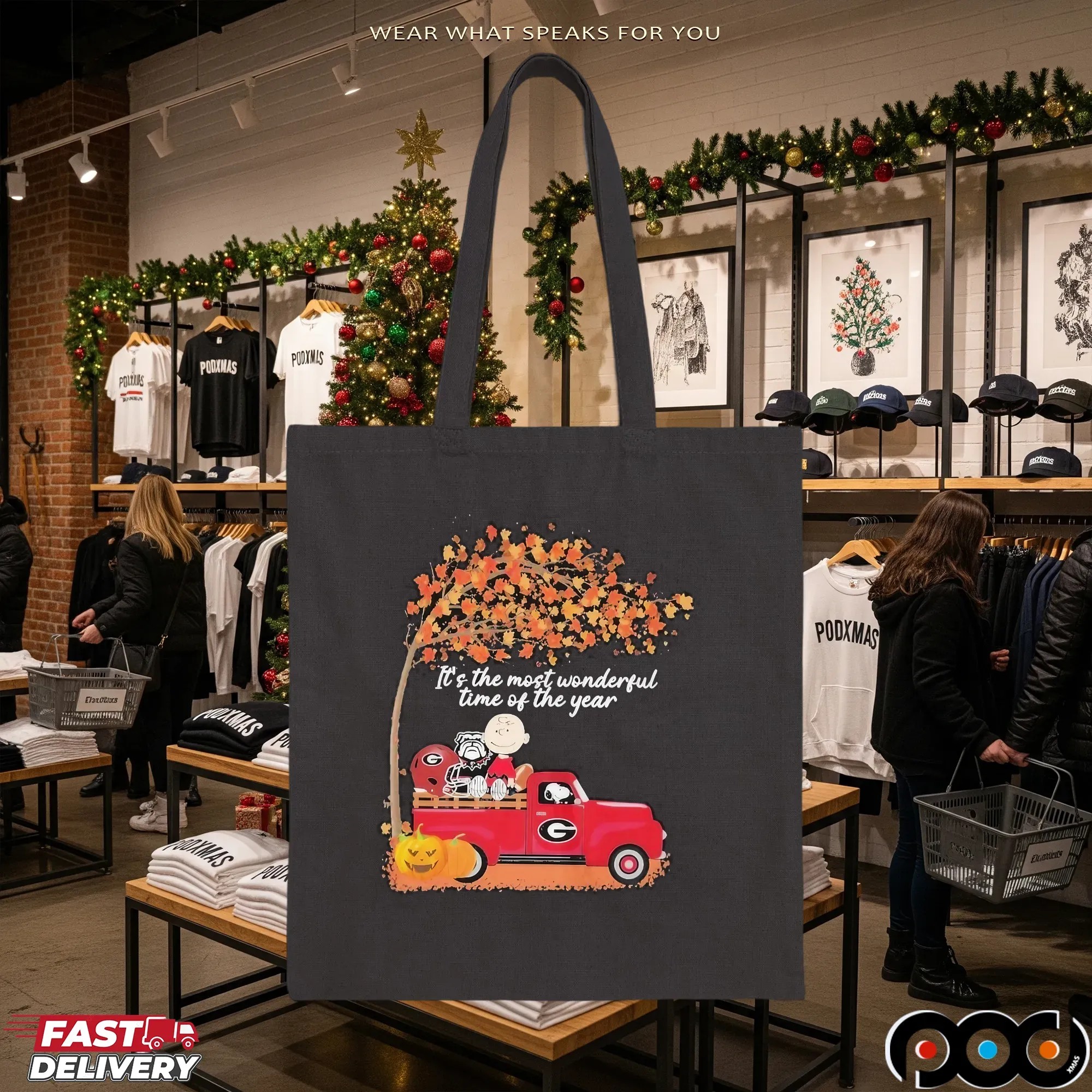 Snoopy And Charlie Brown Georgia Bulldogs Fall It’s The Most Wonderful Time Of The Year T Shirt