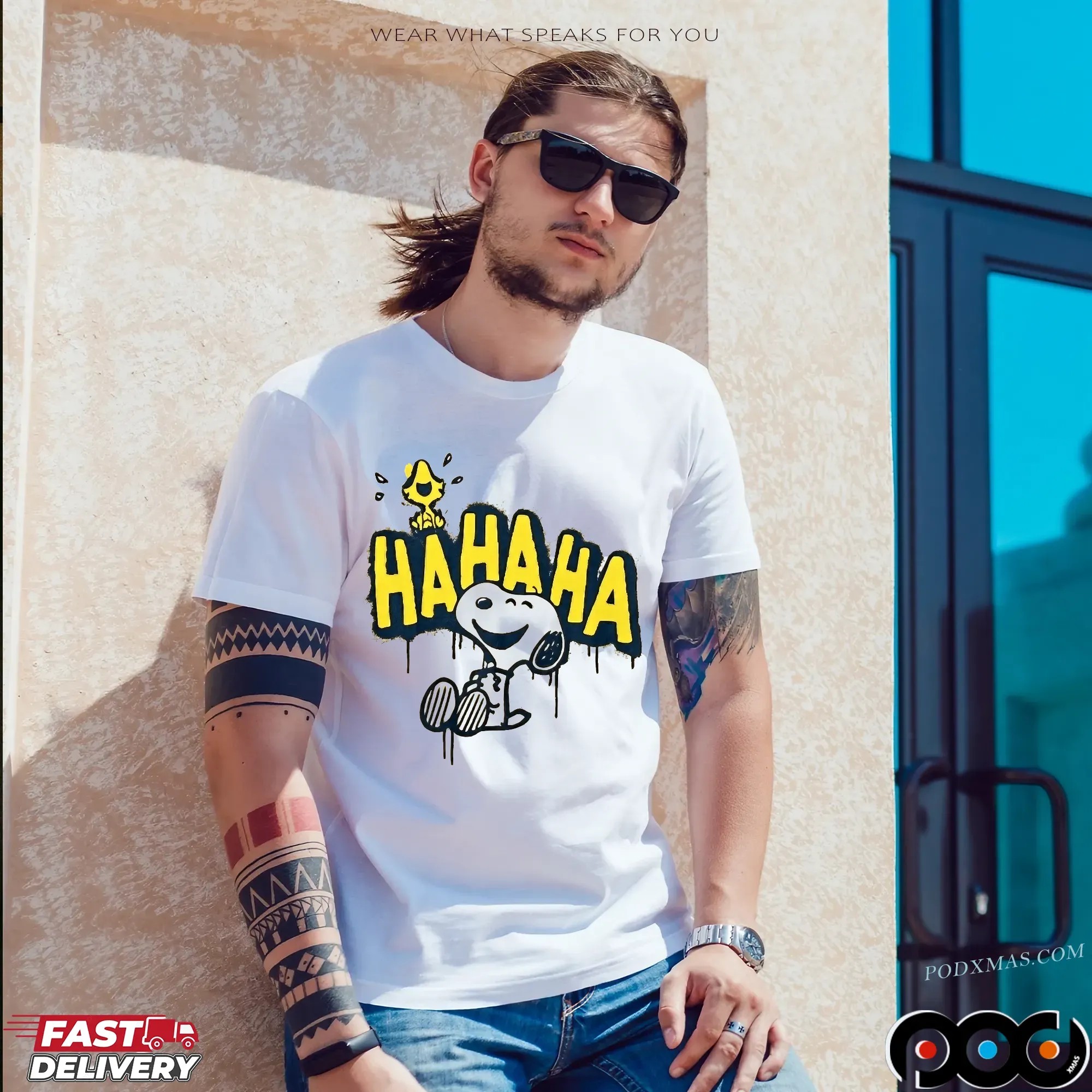 Snoopy And Woodstock Hahaha Meme T Shirt