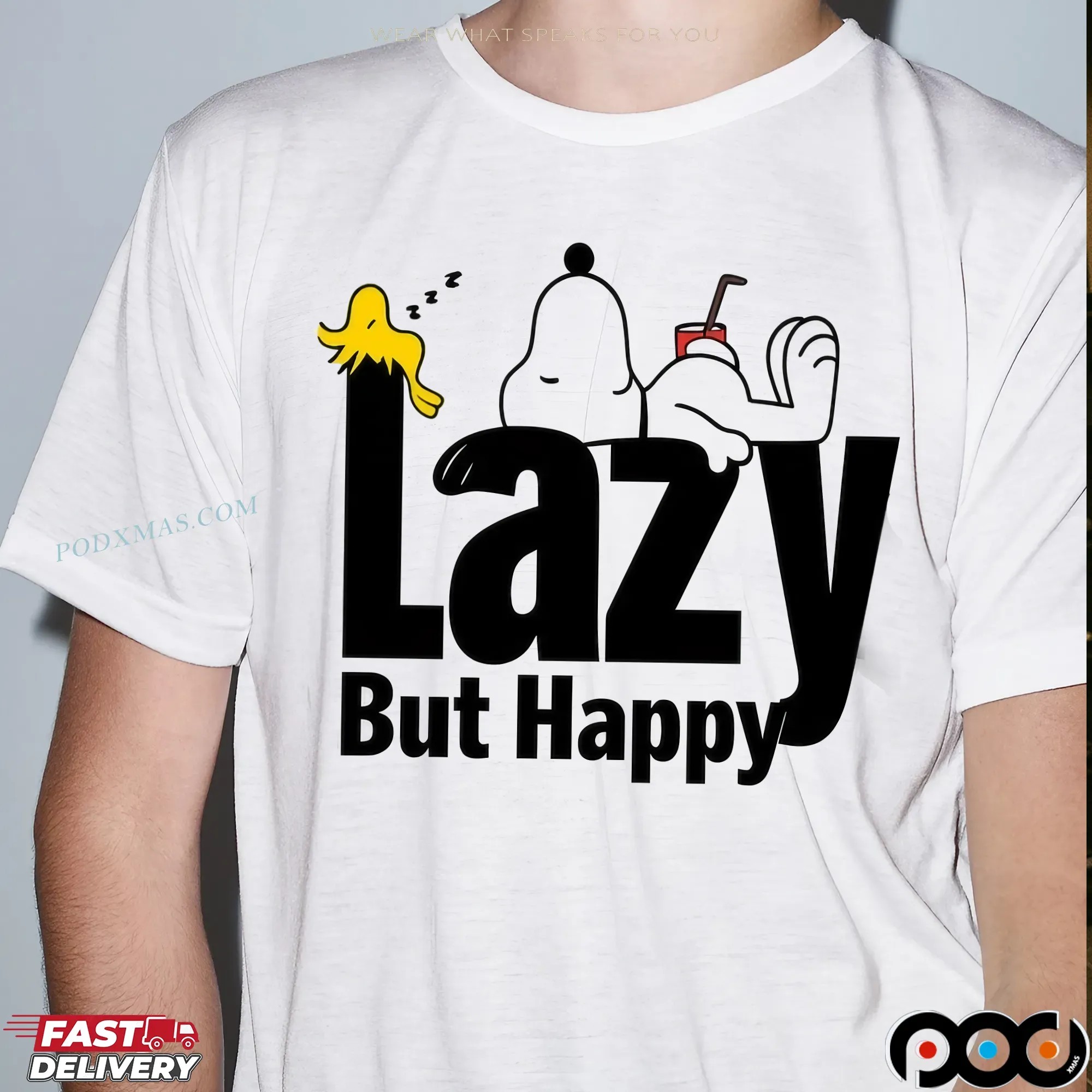 Snoopy And Woodstock Lazy But Happy Meme T Shirt