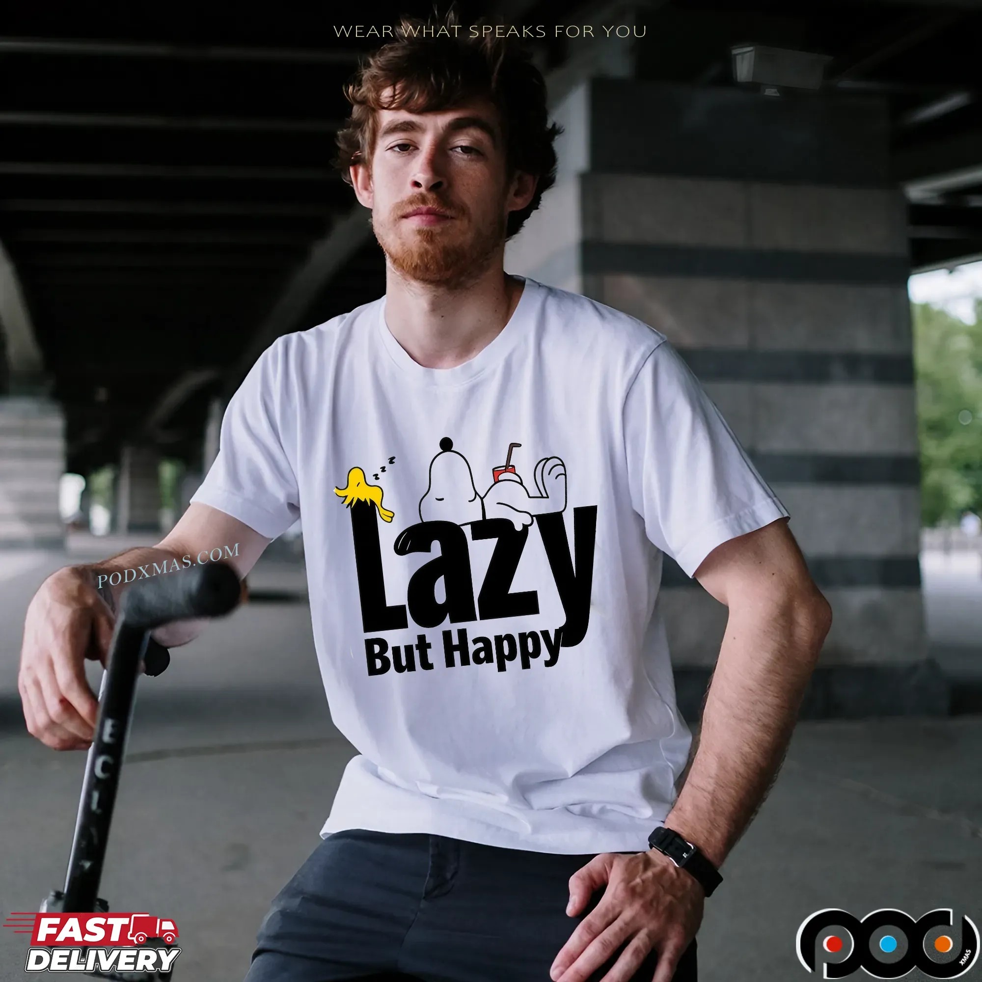 Snoopy And Woodstock Lazy But Happy Meme T Shirt