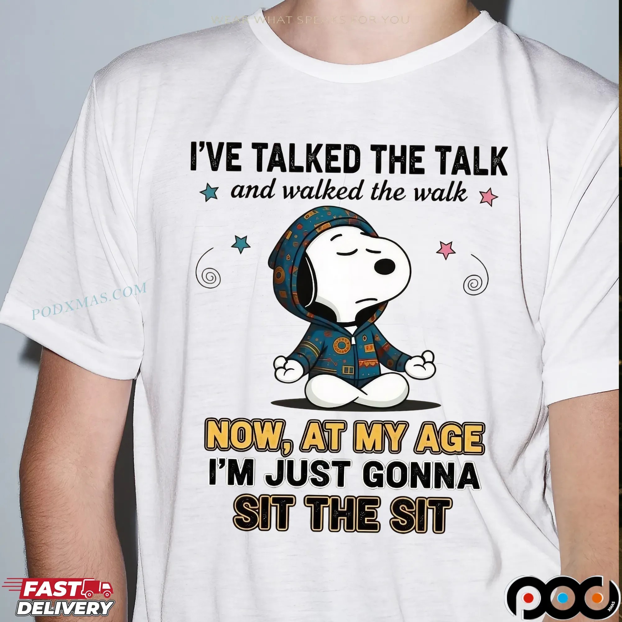 Snoopy I've Talked The Talk And Walked The Walk Now, At My Age I'm Just Gonna Sit The Sit T Shirt