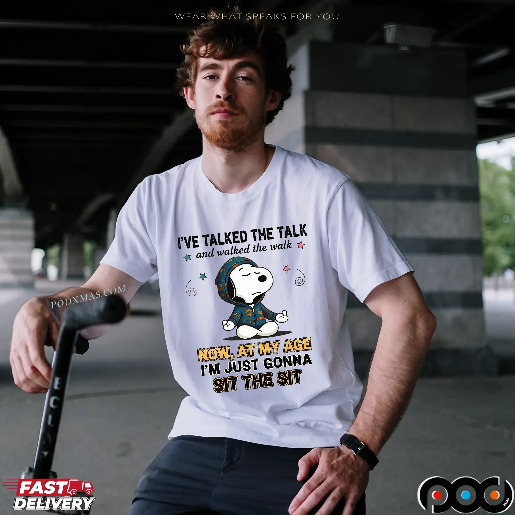 Snoopy I've Talked The Talk And Walked The Walk Now, At My Age I'm Just Gonna Sit The Sit T Shirt