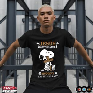 Snoopy Jesus Is My Savior Snoopy Are My Therapy T Shirt