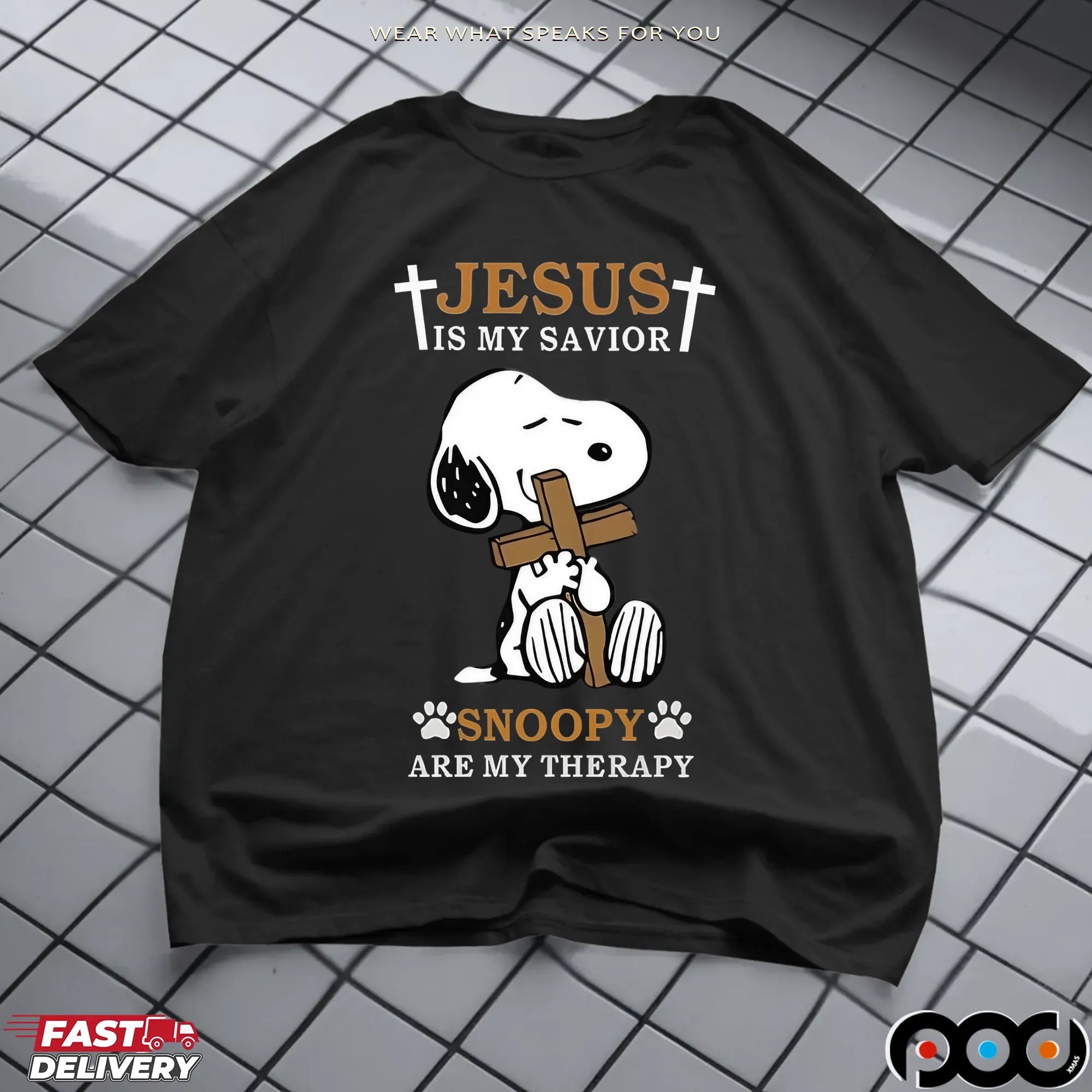 Snoopy Jesus Is My Savior Snoopy Are My Therapy T Shirt
