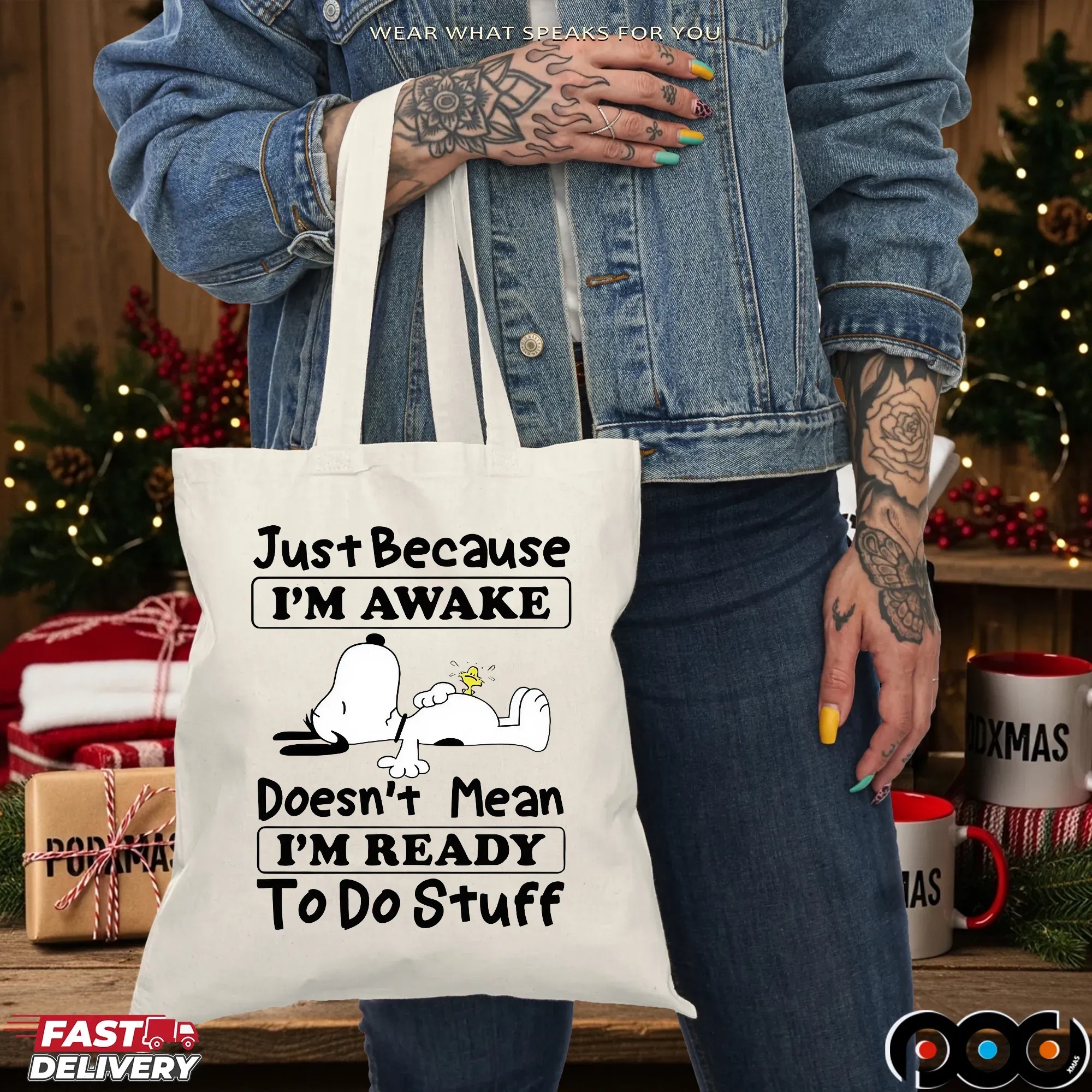 Snoopy Just Because I'm Awake Doesn't Mean I'm Ready To Do Stuff Meme T Shirt