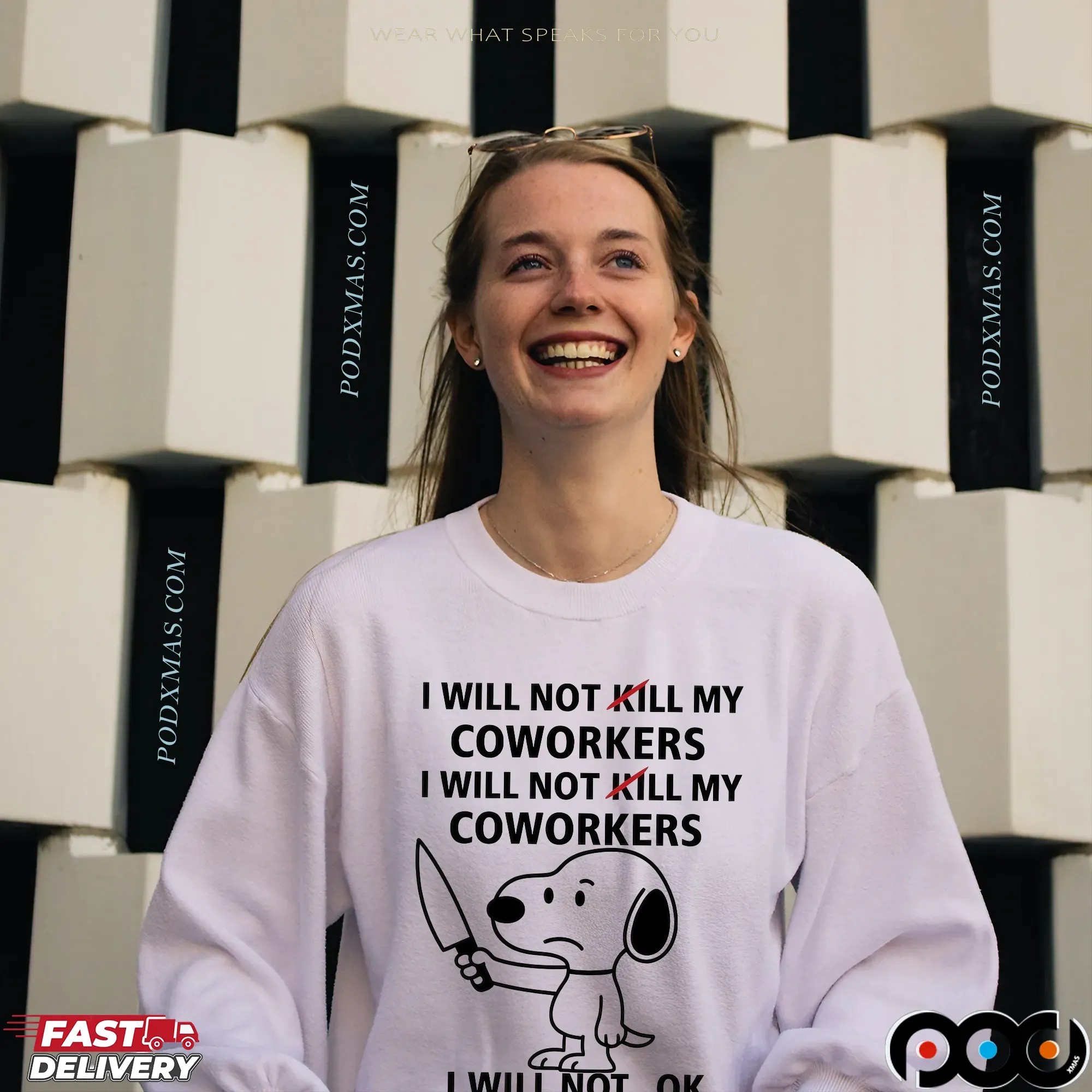 Snoopy Knife I Will Not Kill My Coworkers I Will Not...ok Maybe Just One T Shirt