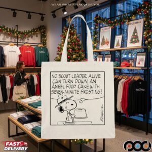 Snoopy No Scout Leader Alive Can Turn Down An Angel Food Cake With Seven Minute Frosting T Shirt