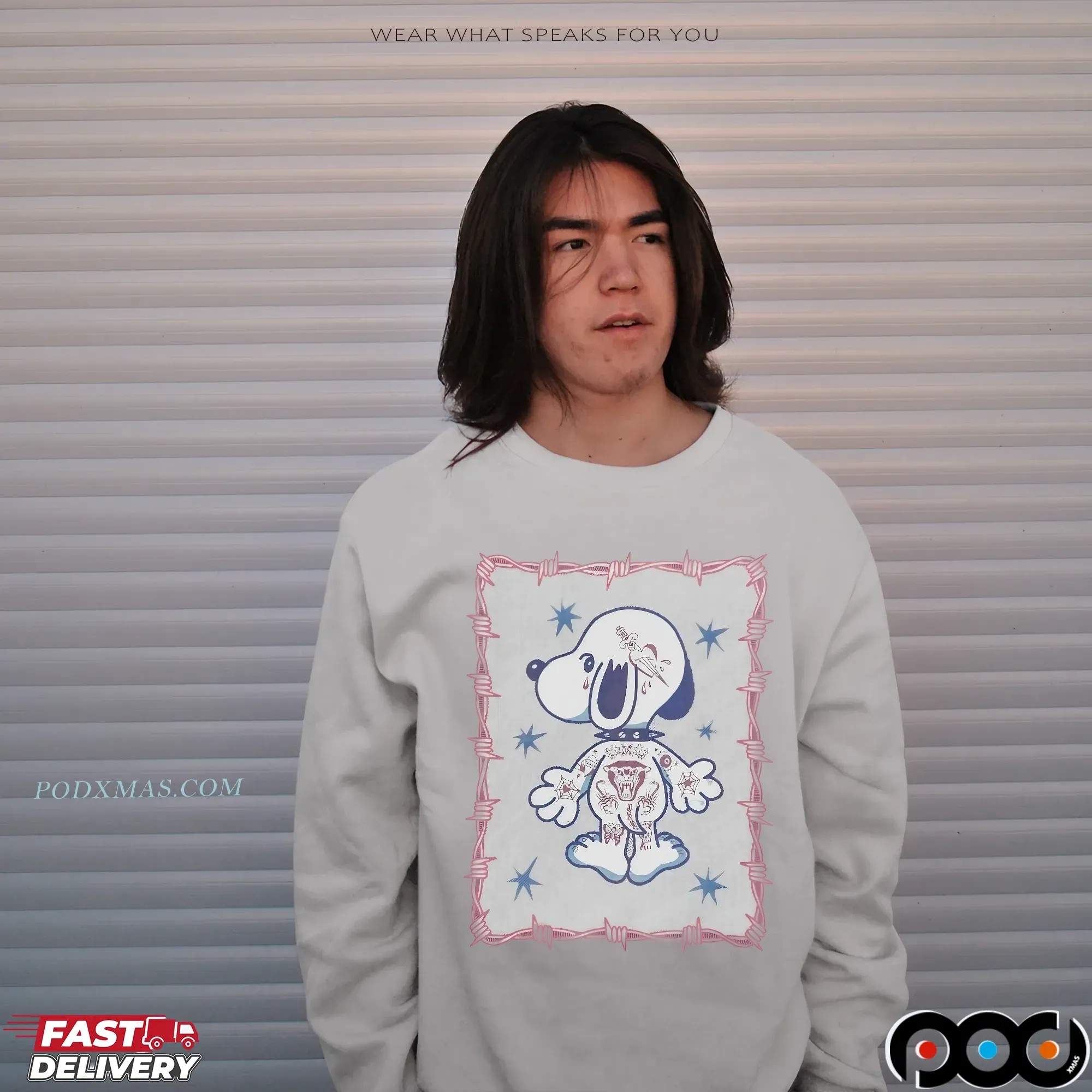 Snoopy Tattoo Barbed Wire T Shirt